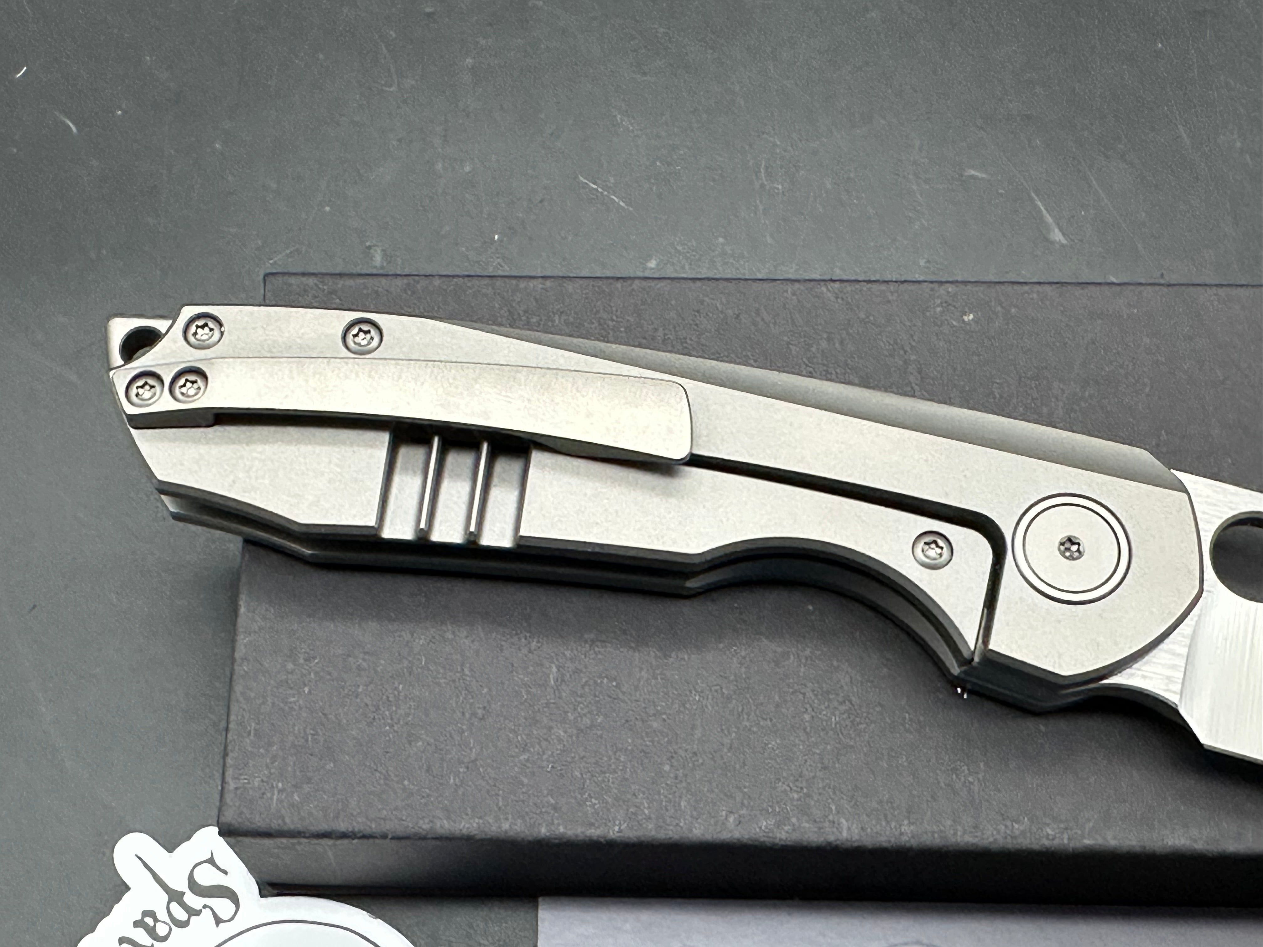 Sparrow Knife Co. Production Strix Round 1 #94 of 154 (V3 Full Ti), Belt Satin Hollow Ground M390 Blade