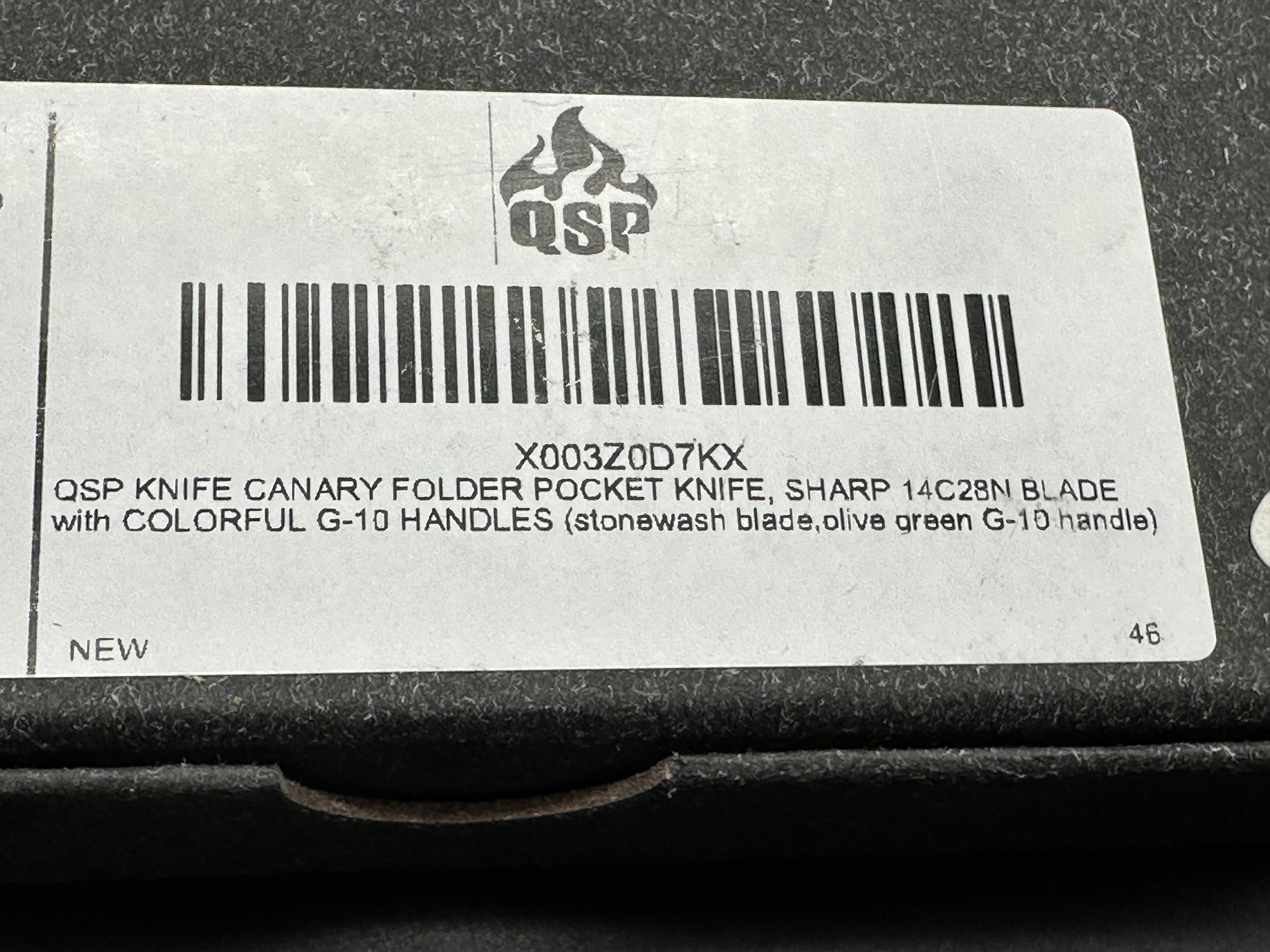 QSP Canary, 2.84" 14C28N Drop Blade with OD Green G10 Handle