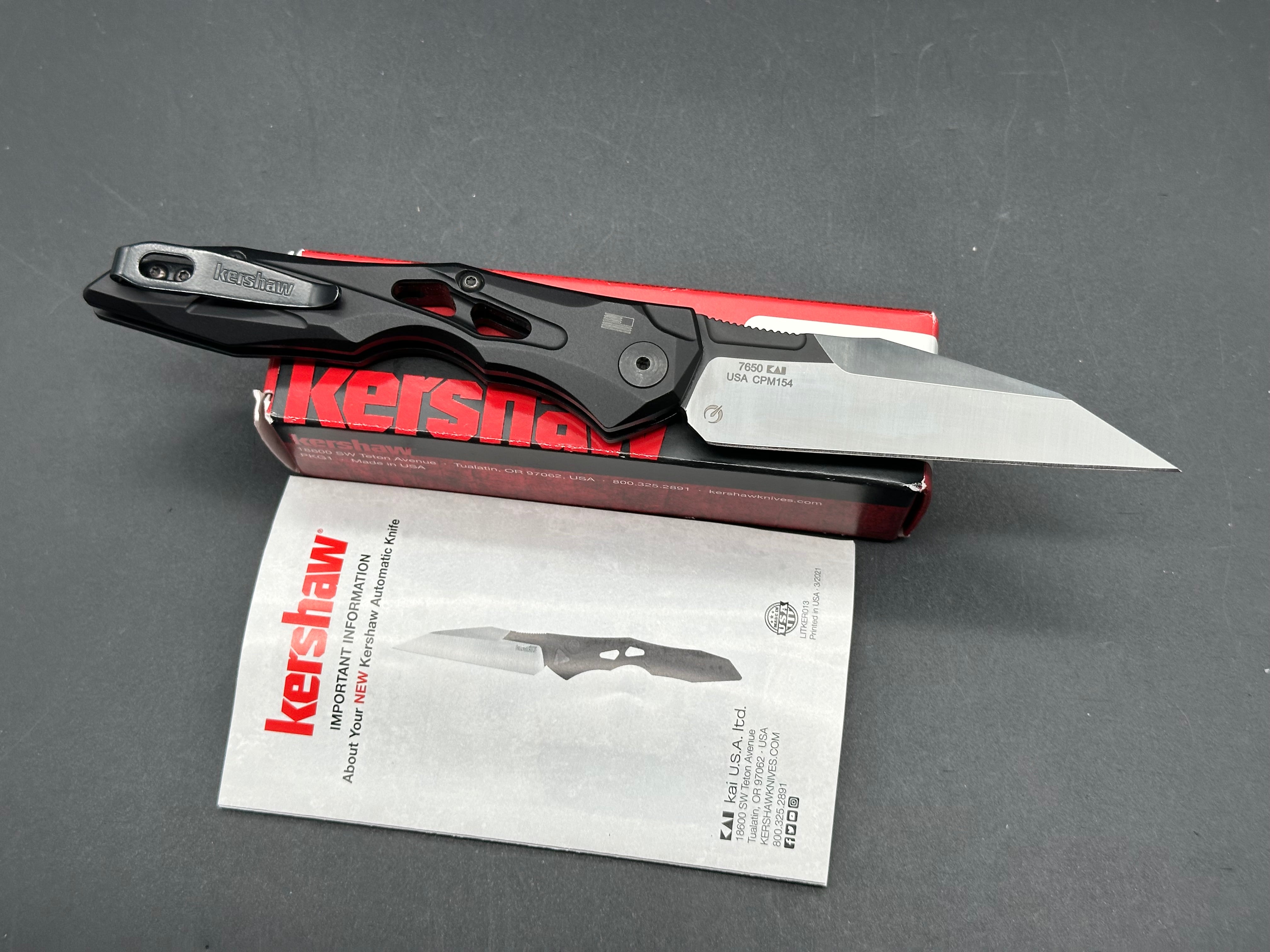 Kershaw Launch 13 Automatic Knife Black (3.5" Two-Tone)