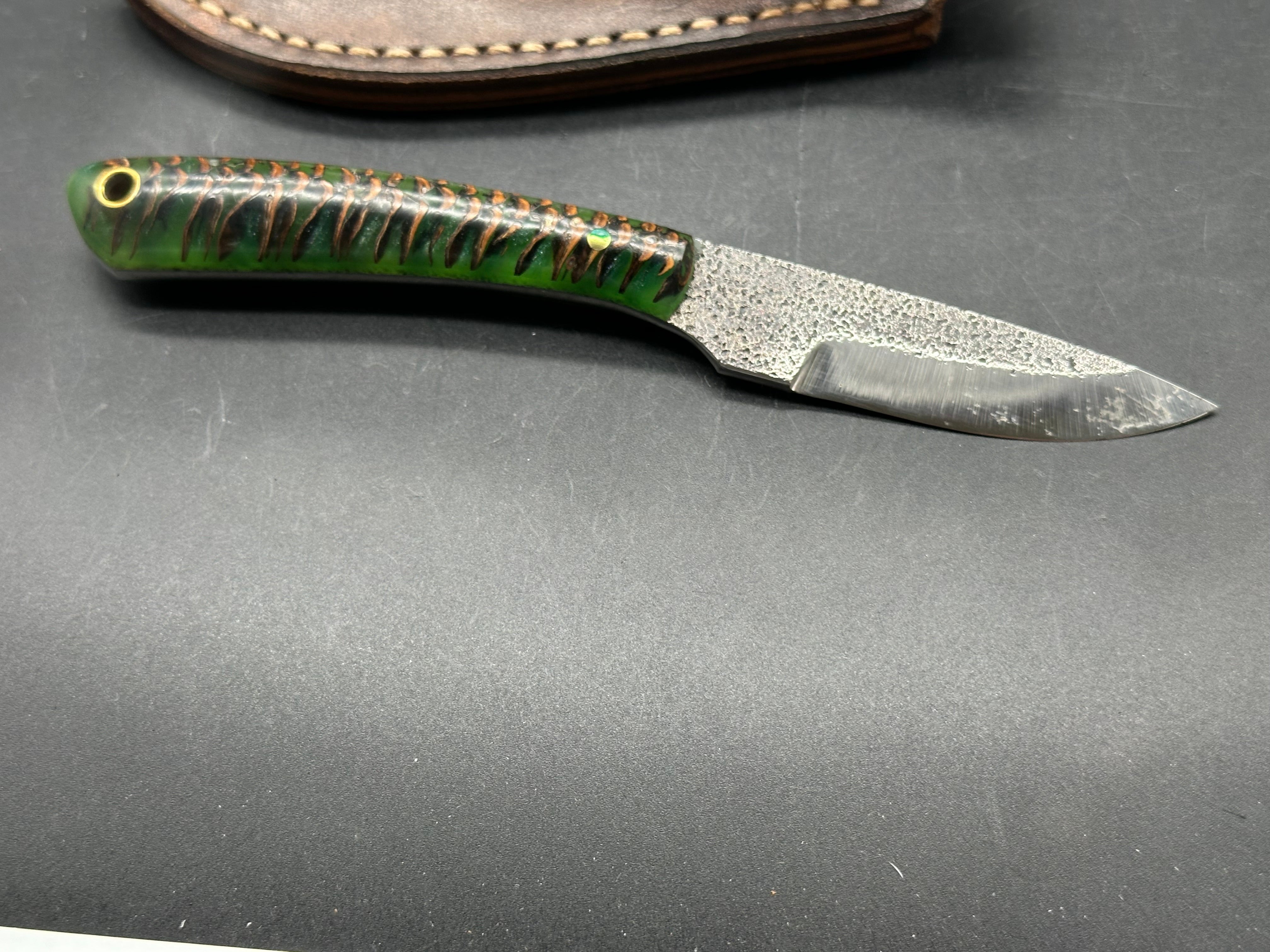 PB&J Custom knives fixed blade knife w/sheath