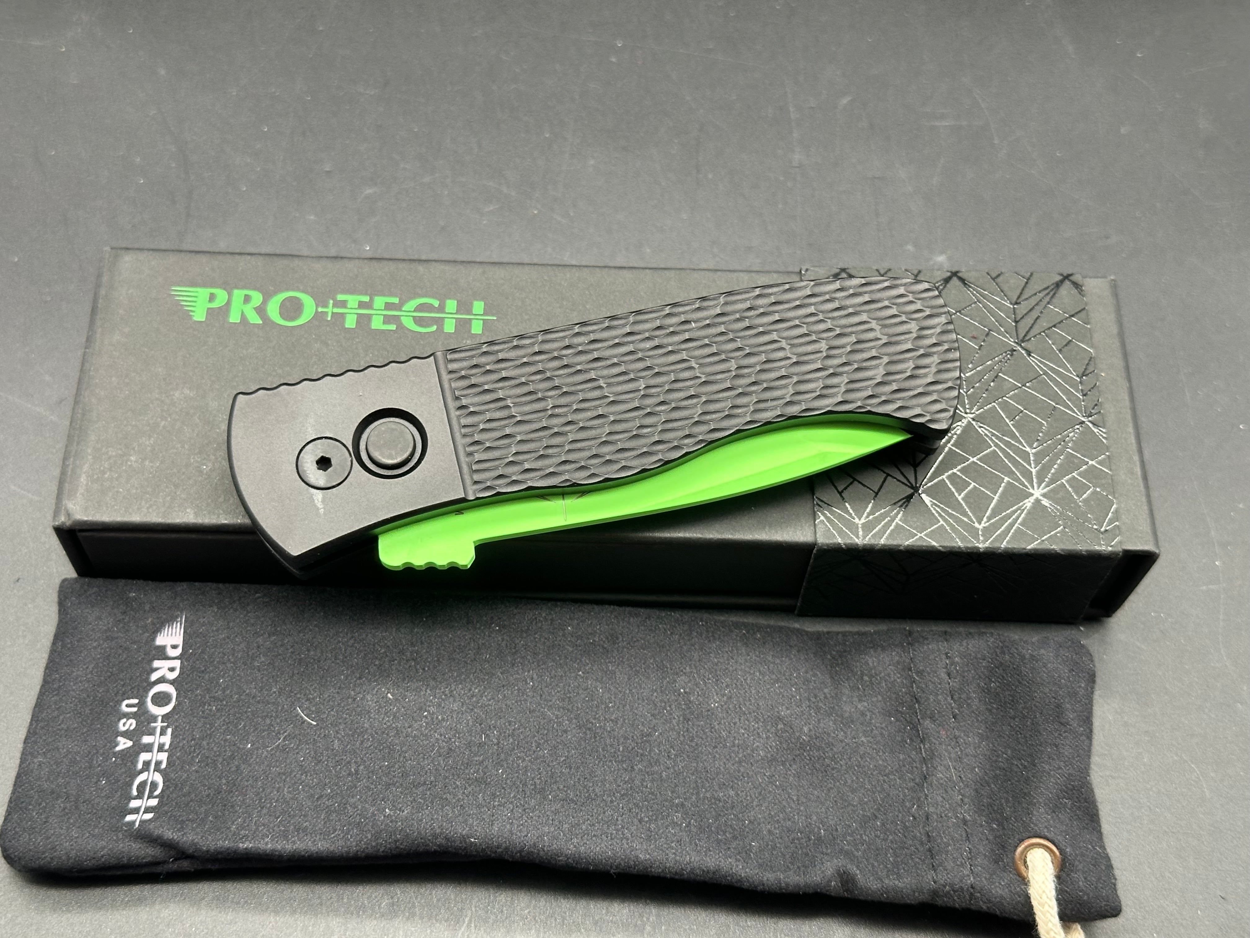 Protech 2023 CQC7 USN Special Black "Jigged" handle, cerakote green blade #28 of 50