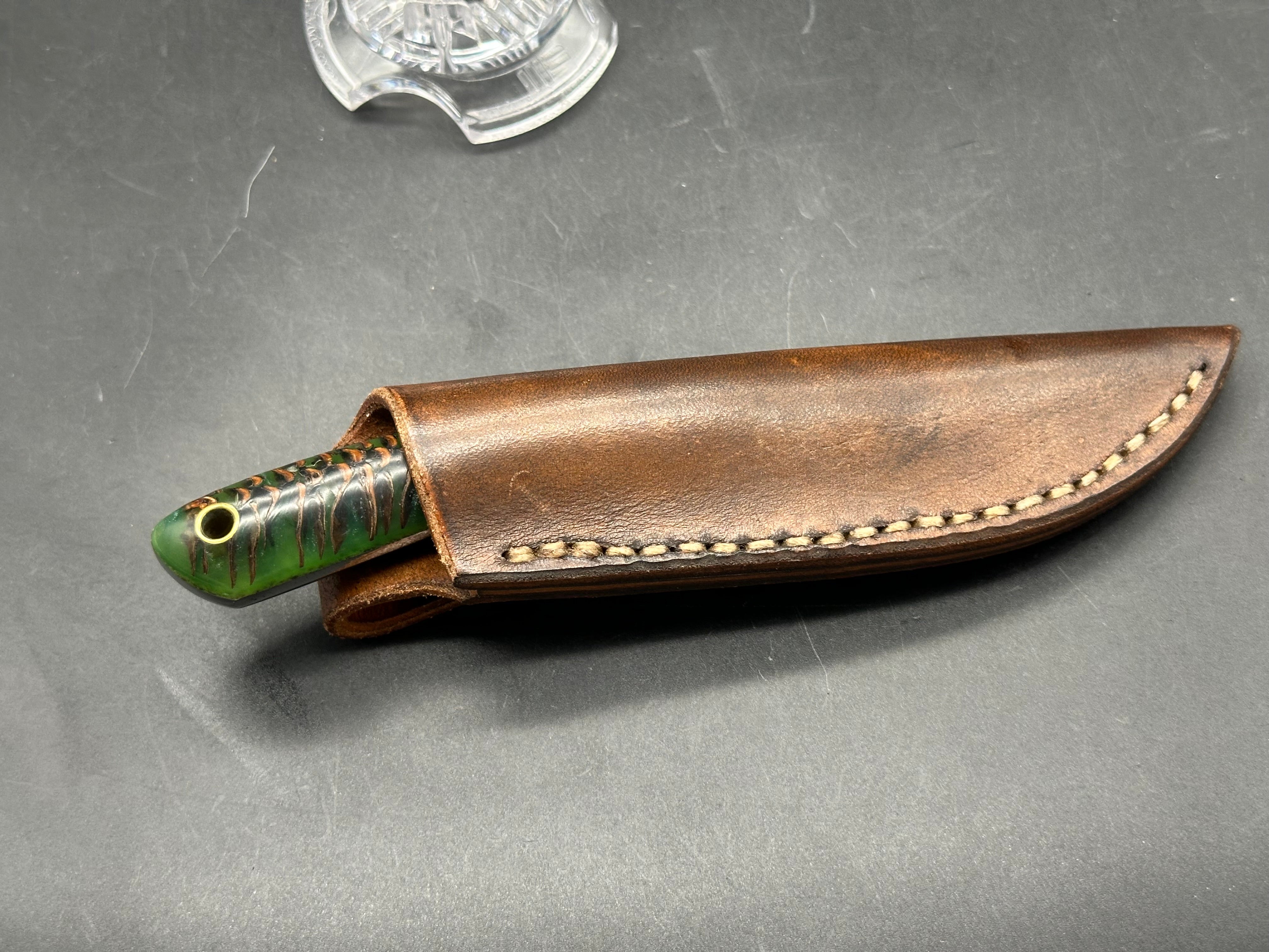 PB&J Custom knives fixed blade knife w/sheath