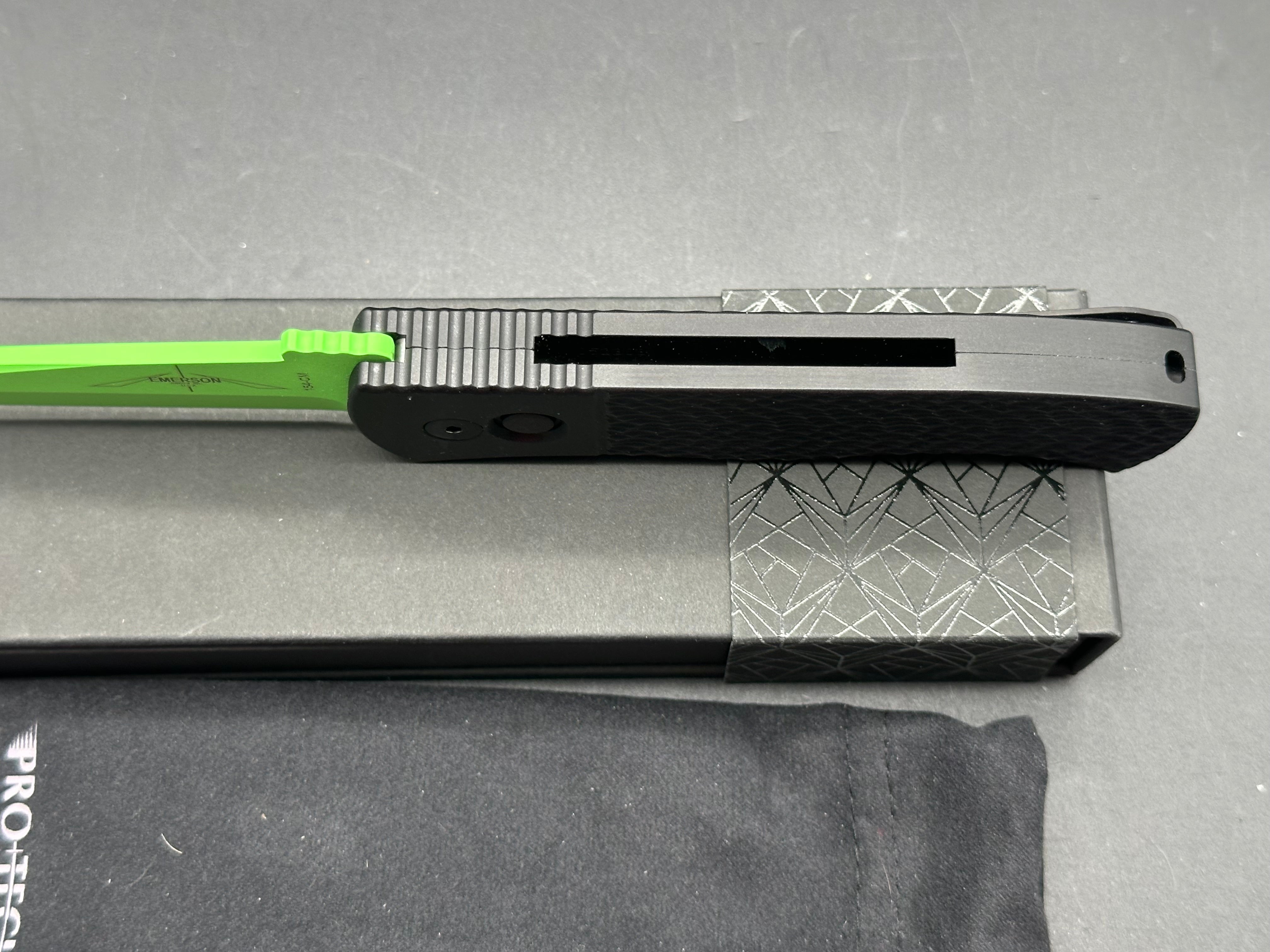 Protech 2023 CQC7 USN Special Black "Jigged" handle, cerakote green blade #28 of 50