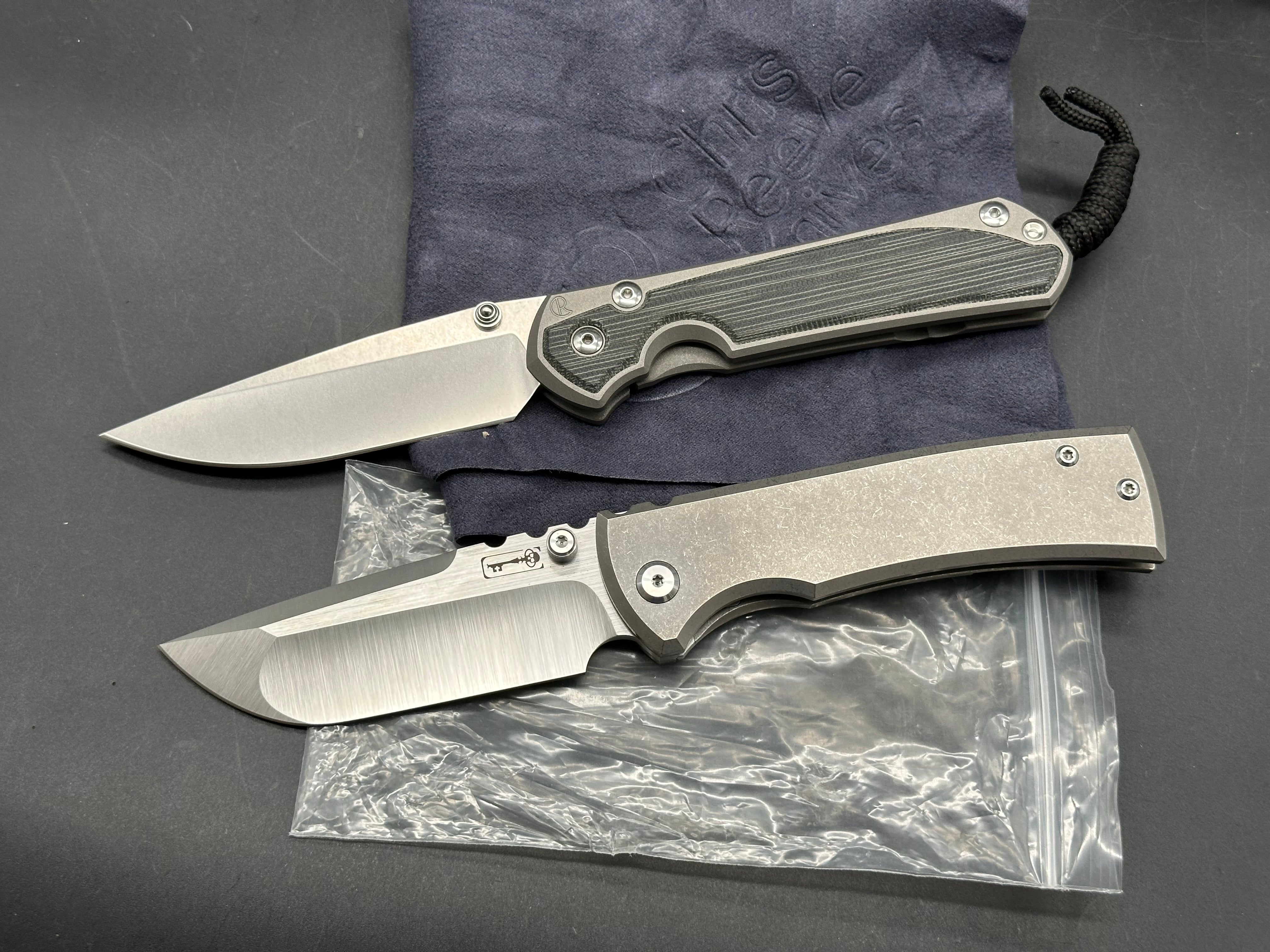 2 knife bundle Chris Reeve Sebenza 31 Drop point Olive Canvas Micarta & Chaves Ultamar Redencion 3.5" M390