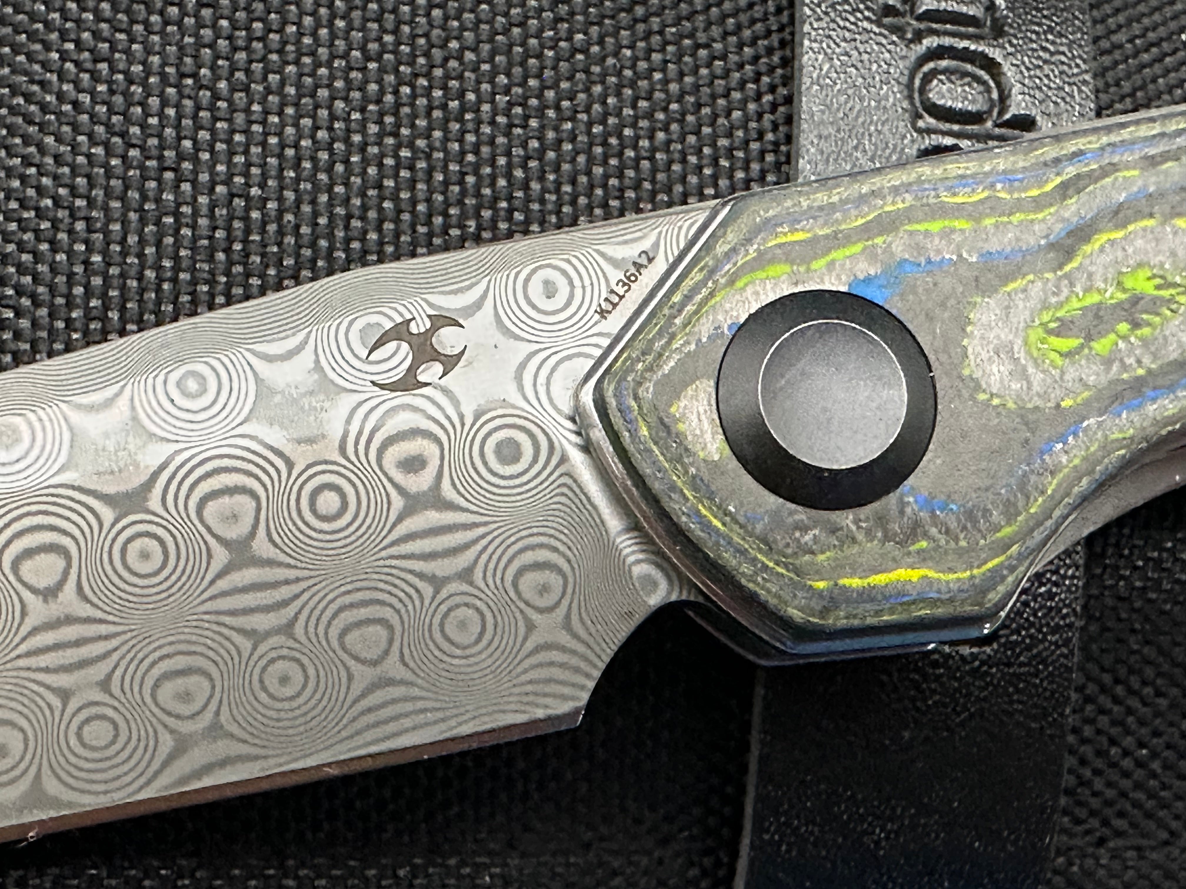 Kansept Halide Damascus Gecko camo carbon