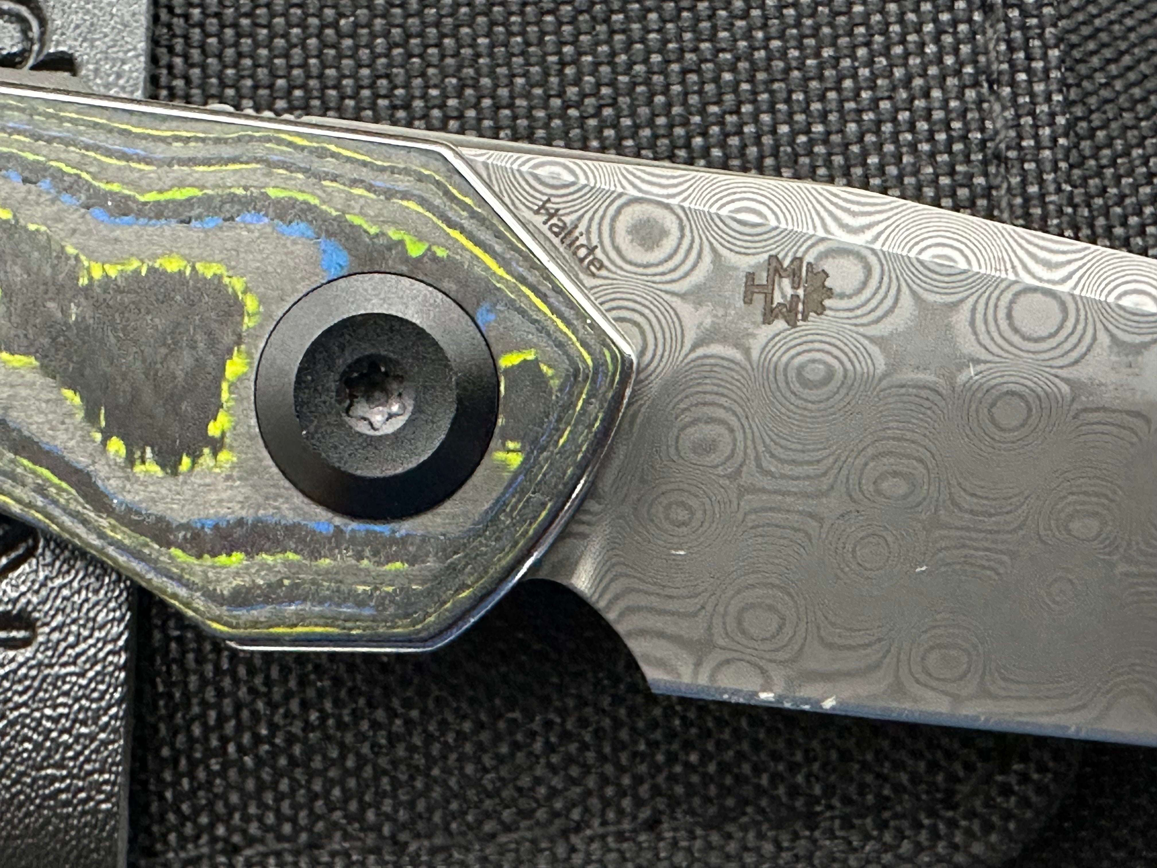 Kansept Halide Damascus Gecko camo carbon