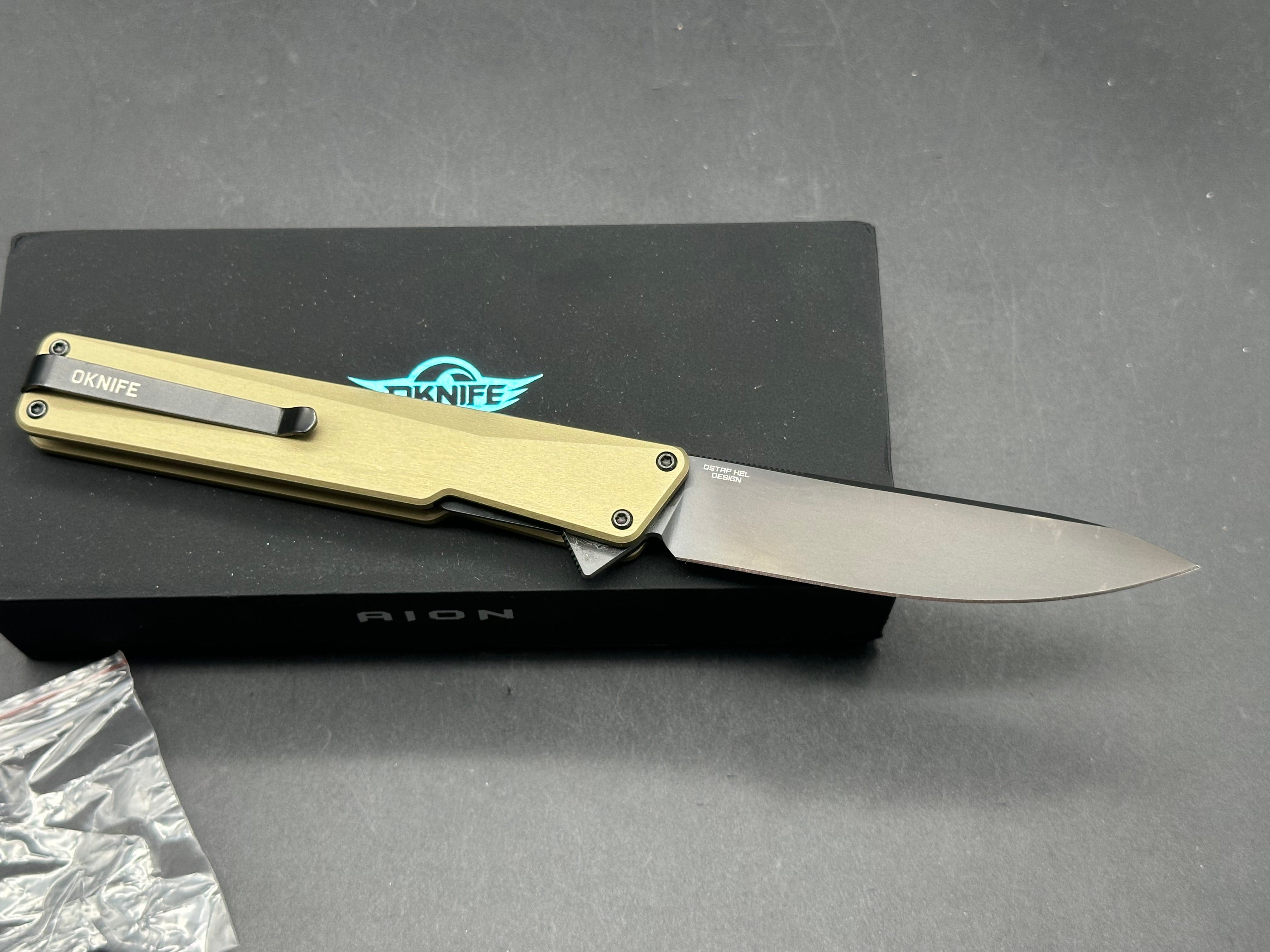 Oknife Arion green OAL aluminum handle / NitroV blade