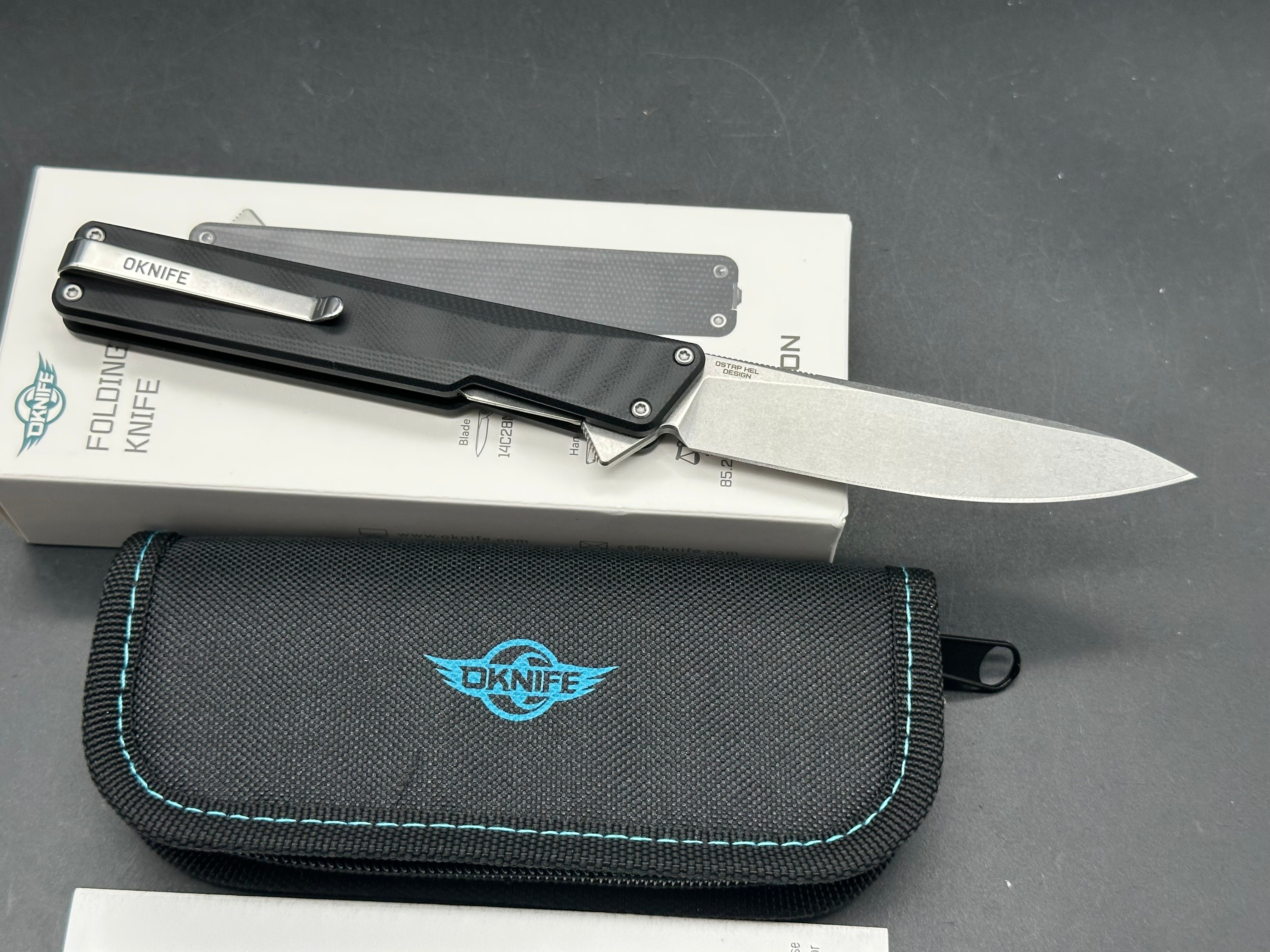 Oknife AION Black G10 Flipper Folding Pocket Knife