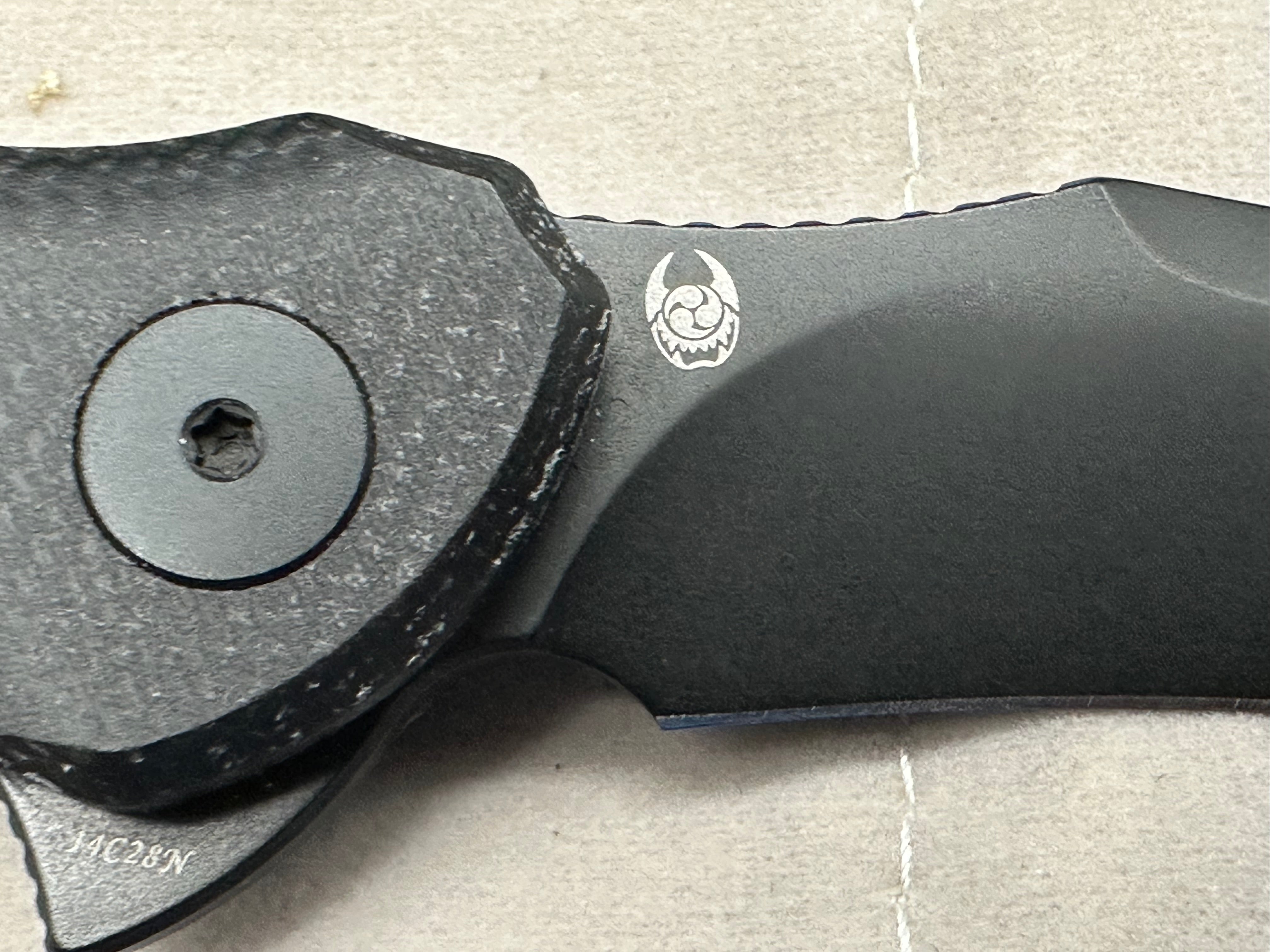 Trivisa Knives Lacerta Folder 3.34" Black Blade of 14C28N, Black Micarta Hande liner lock Flipper