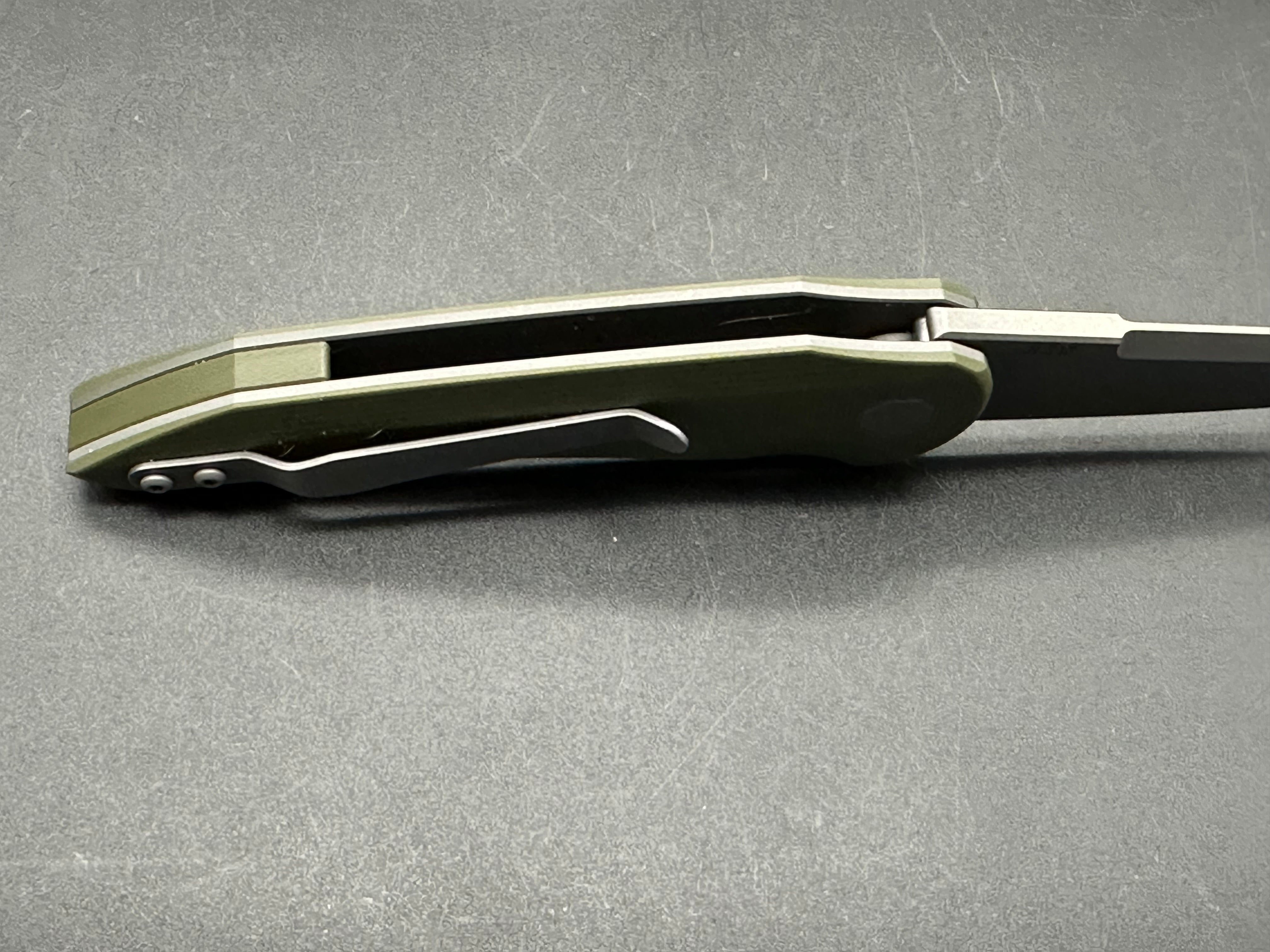 Hoback Knives Enoch Liner Lock Knife OD Green G-10 (3.1" Stonewash)