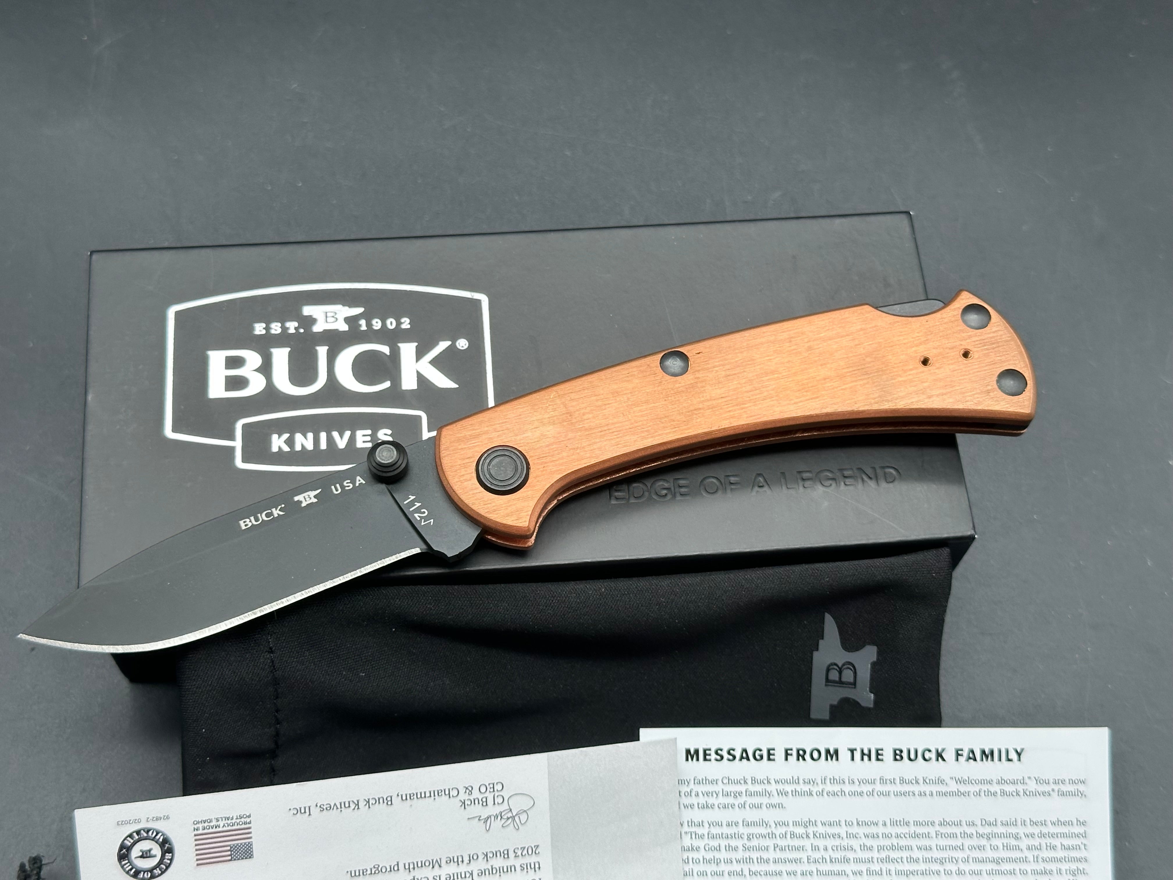 Buck 112 Buck of the Month 1 of 500 Copper scales, S30V