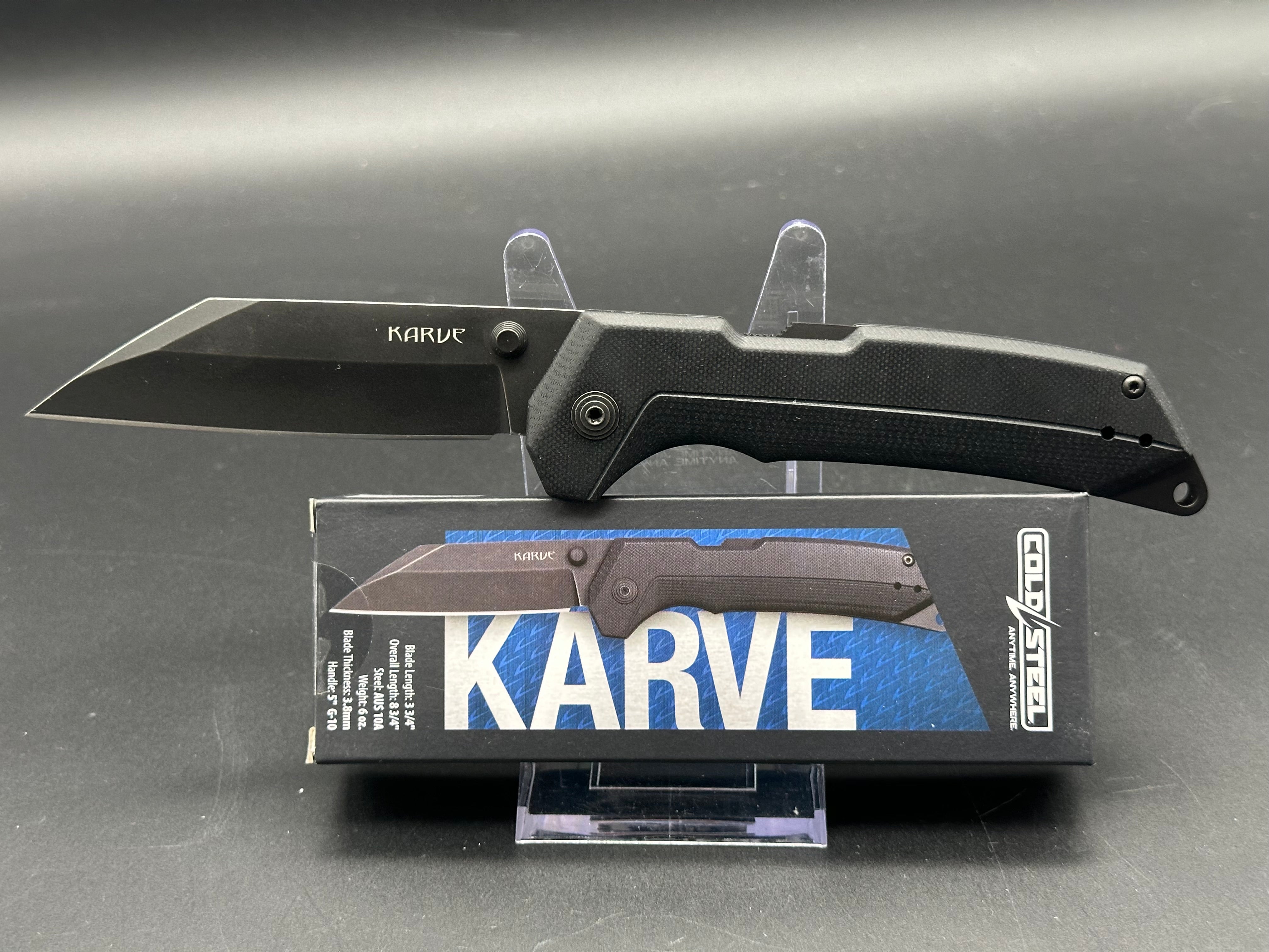 Cold Steel Karve Atlas Lock Knife Black G-10 (3.75" Black)