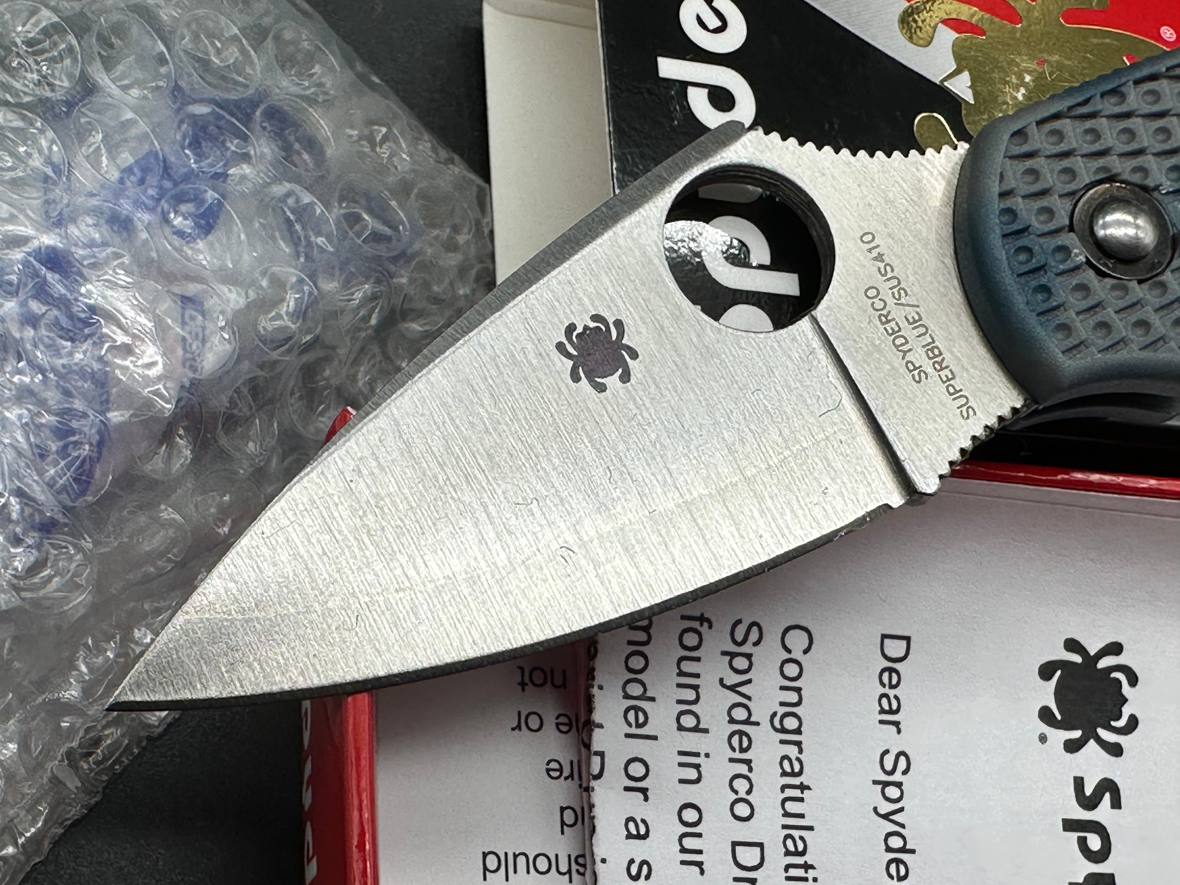 Spyderco Dragonfly, New in Box, Zome Blue/Gray FRN, Satin Superblue steel