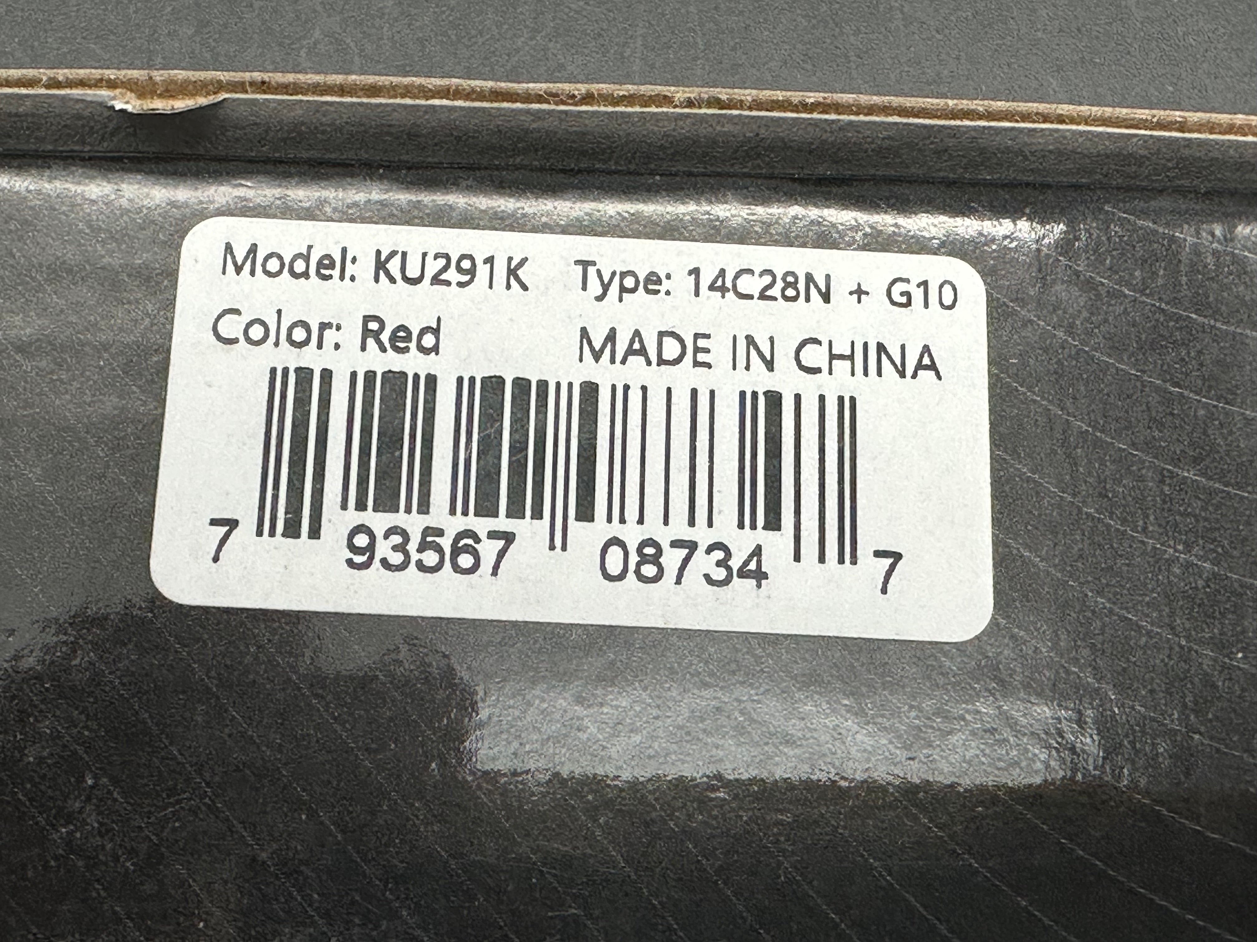 Kubey Vagrant Liner Lock Folding Knife Red G10 Handle 3.1" Blackwash 14C28N