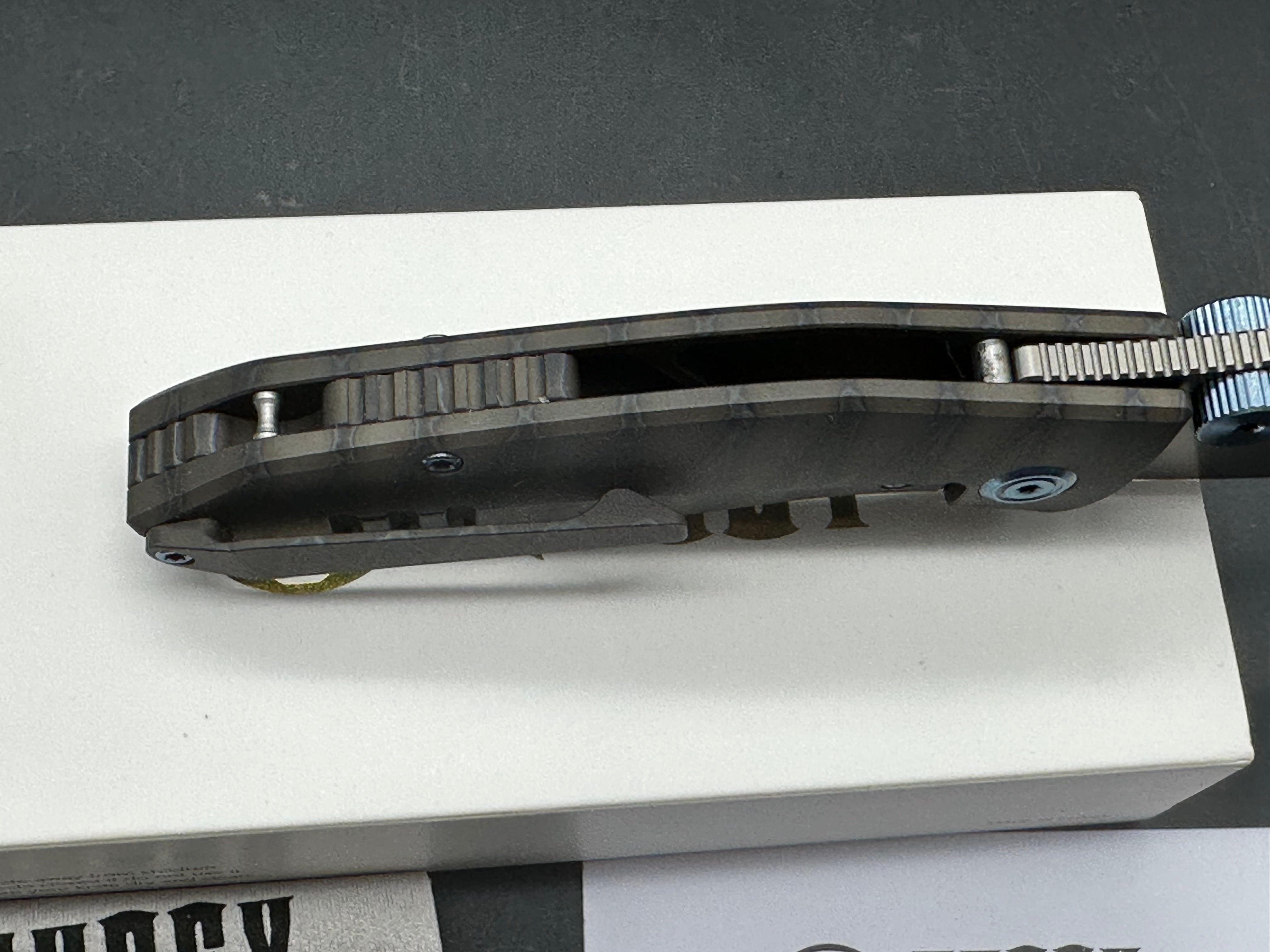 Kubey Monsterdog Frame Lock Titanium Handle 2.95" Bead Blasted M390