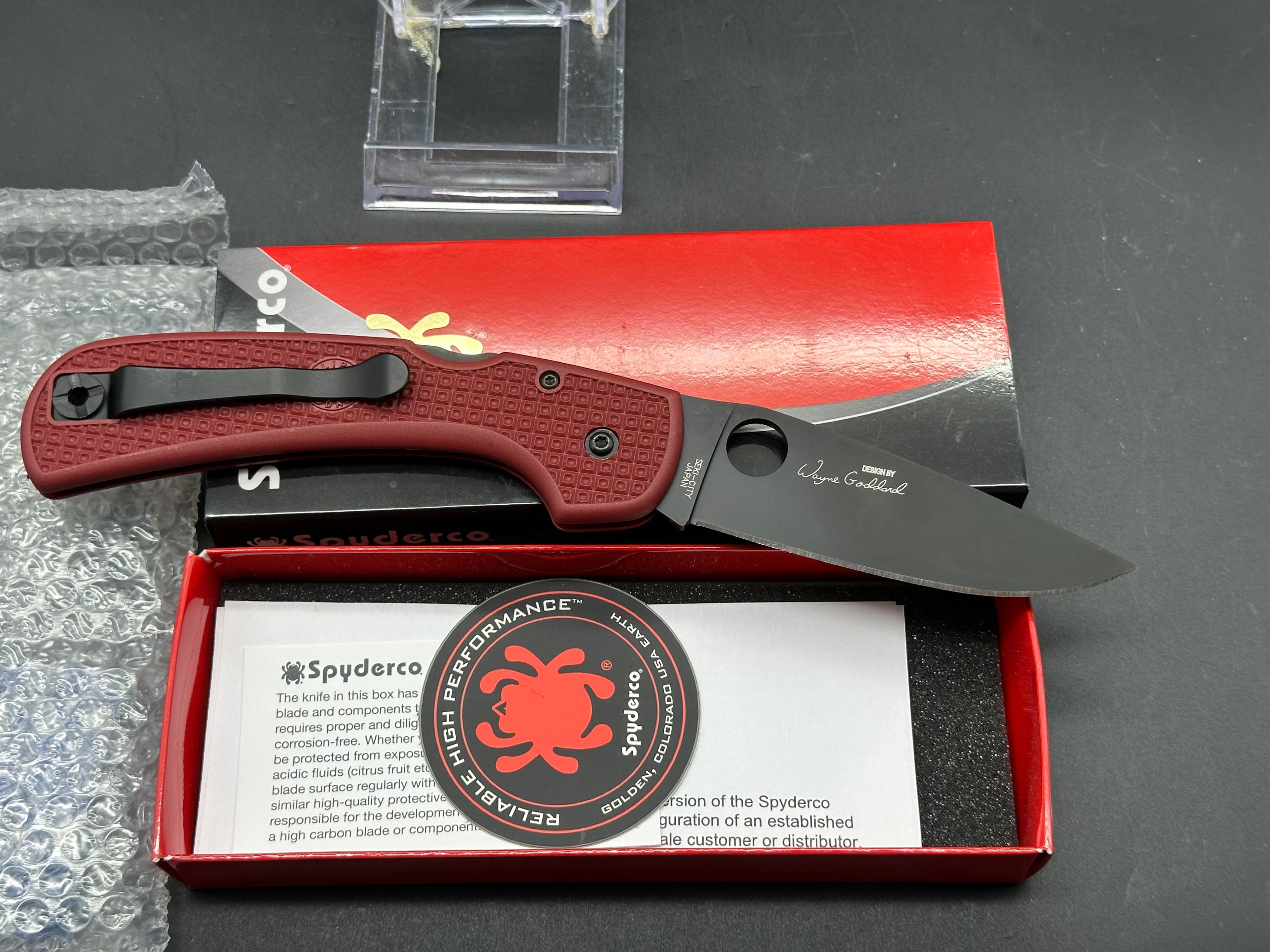 Spyderco Goddard, New in Box, Red FRN, 4V