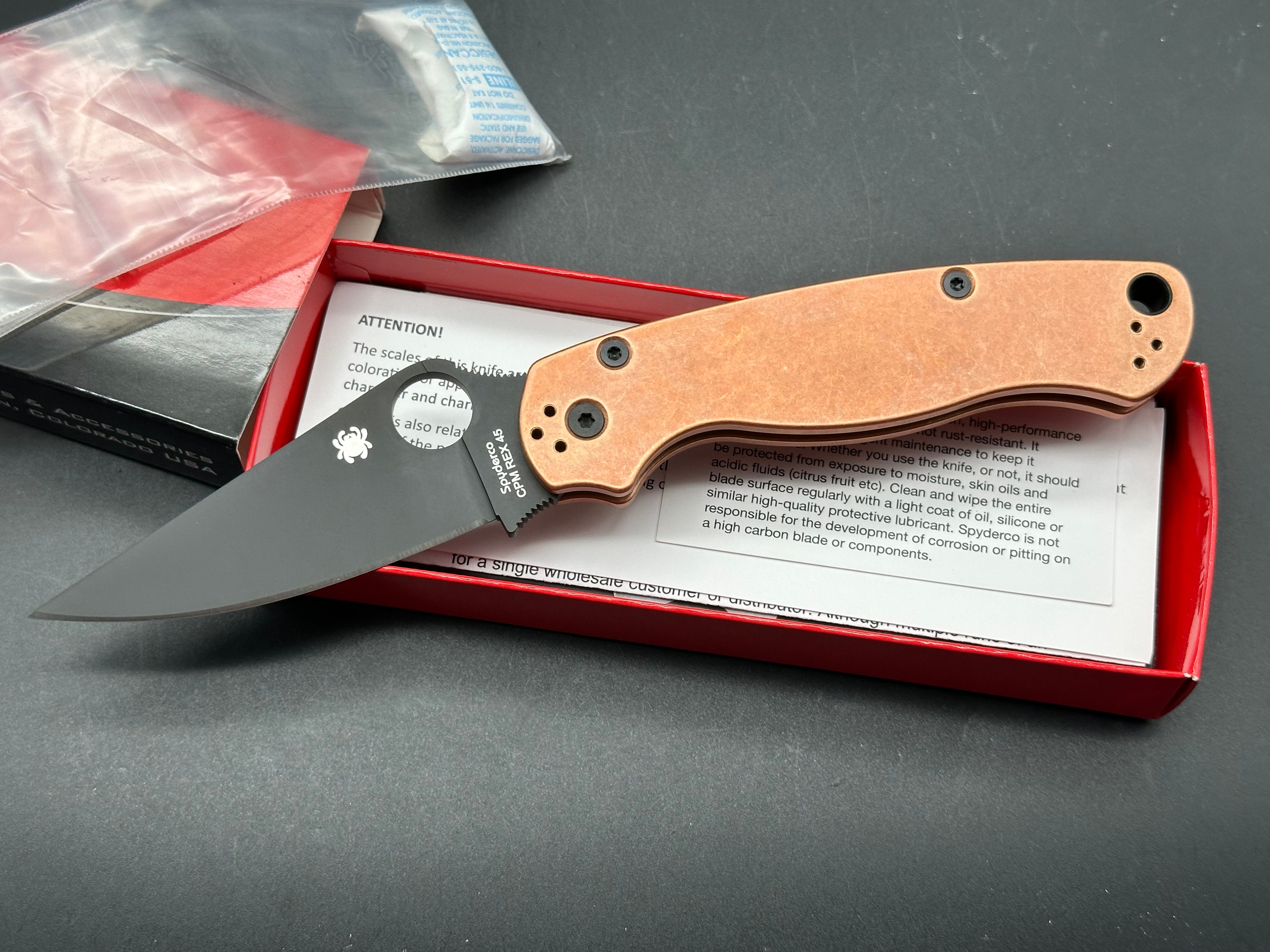 Spyderco Para 2, New in Box, Copper, Rex45