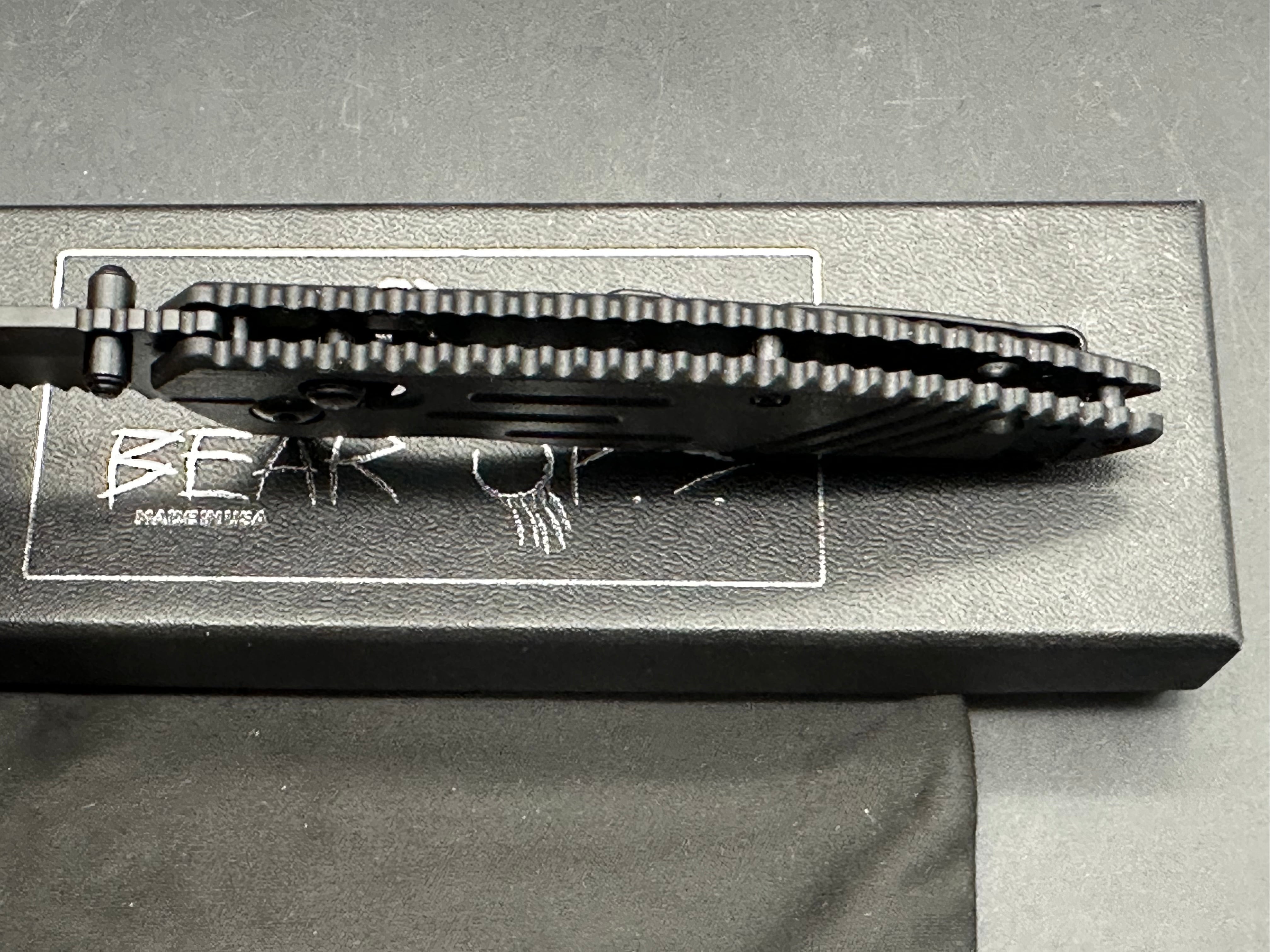 Bear OPS Rancor IX Slide Lock 2.83" D2 Black Serrated Black Zytel Handles