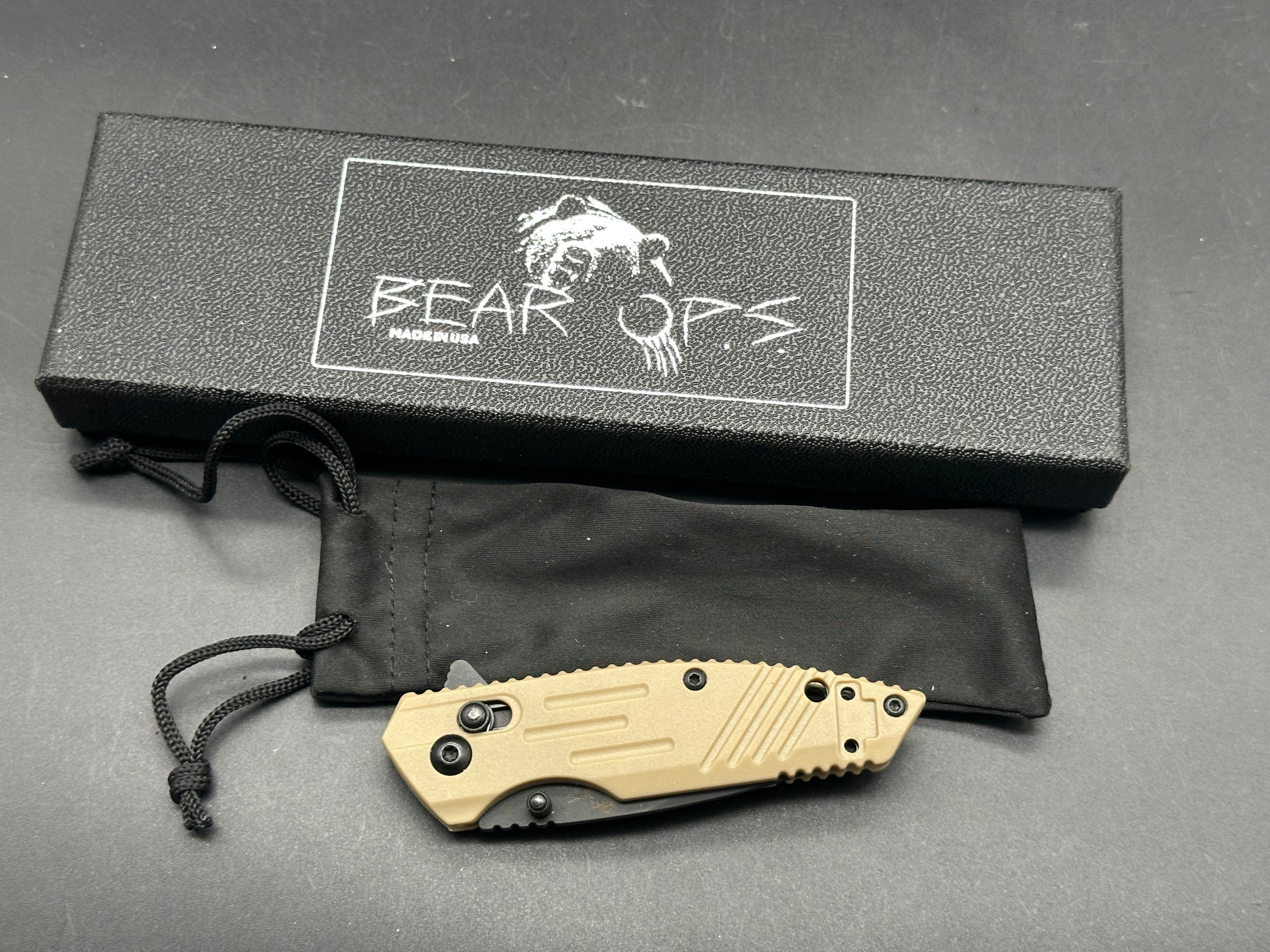 Bear & Son Bear Ops Rancor IX Folding Knife Desert Tan