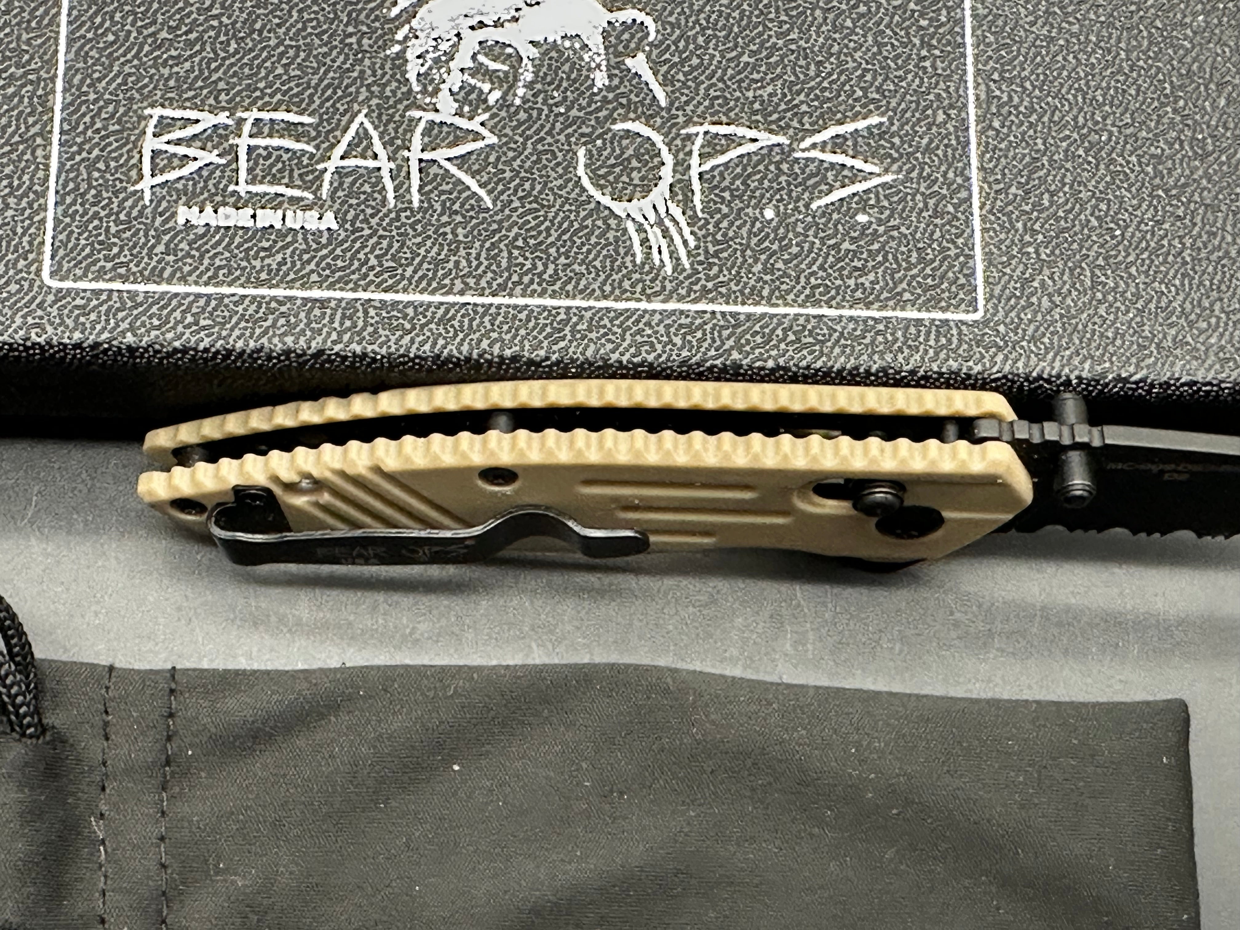 Bear & Son Bear Ops Rancor IX Folding Knife Desert Tan