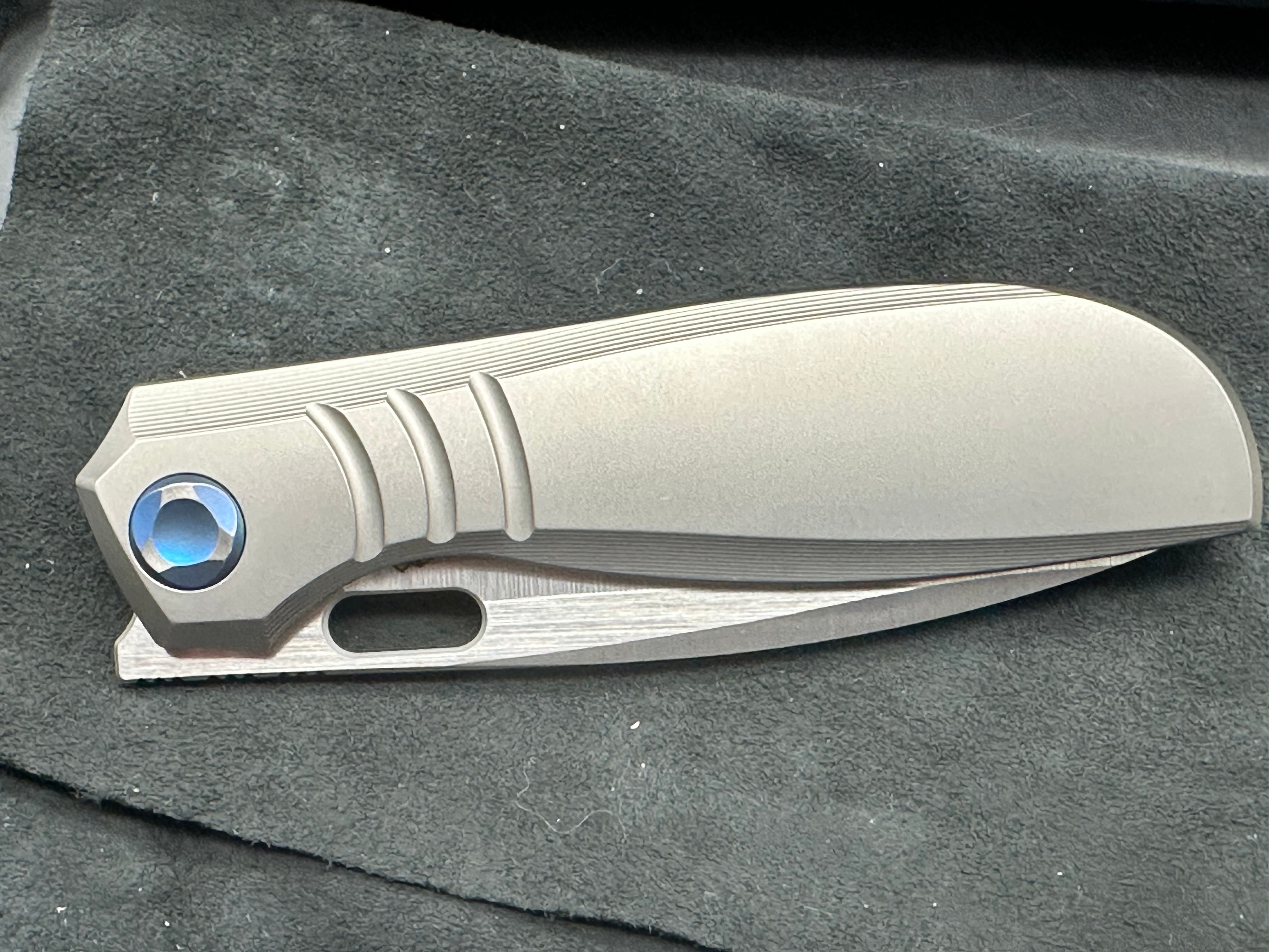 Poikilo Blade Gecko S2 titanium and M398 blade