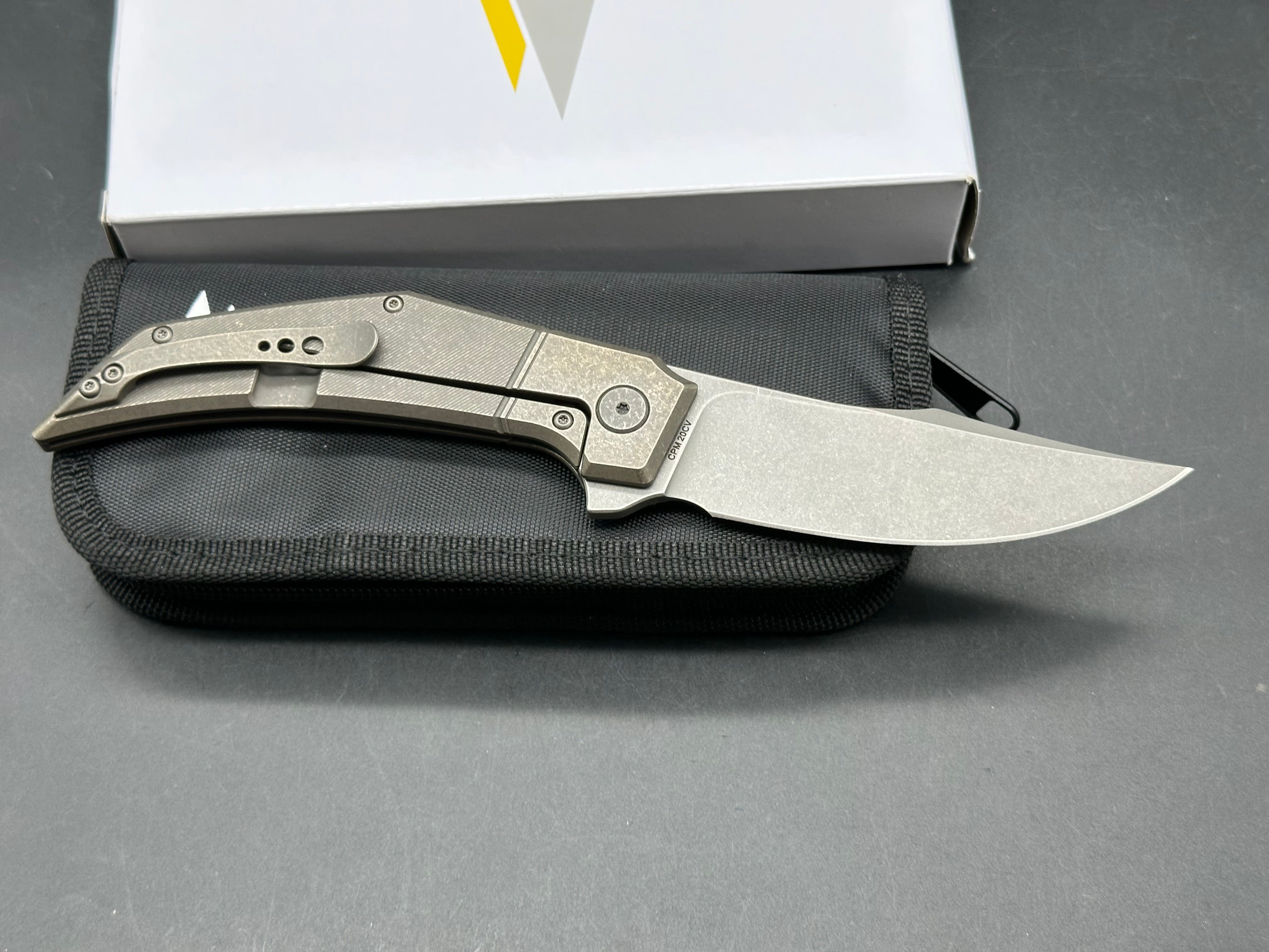 Van Poppel. 3.75 inch stonewashed CPM-20CV blade Dutch Blade Works Xerxes