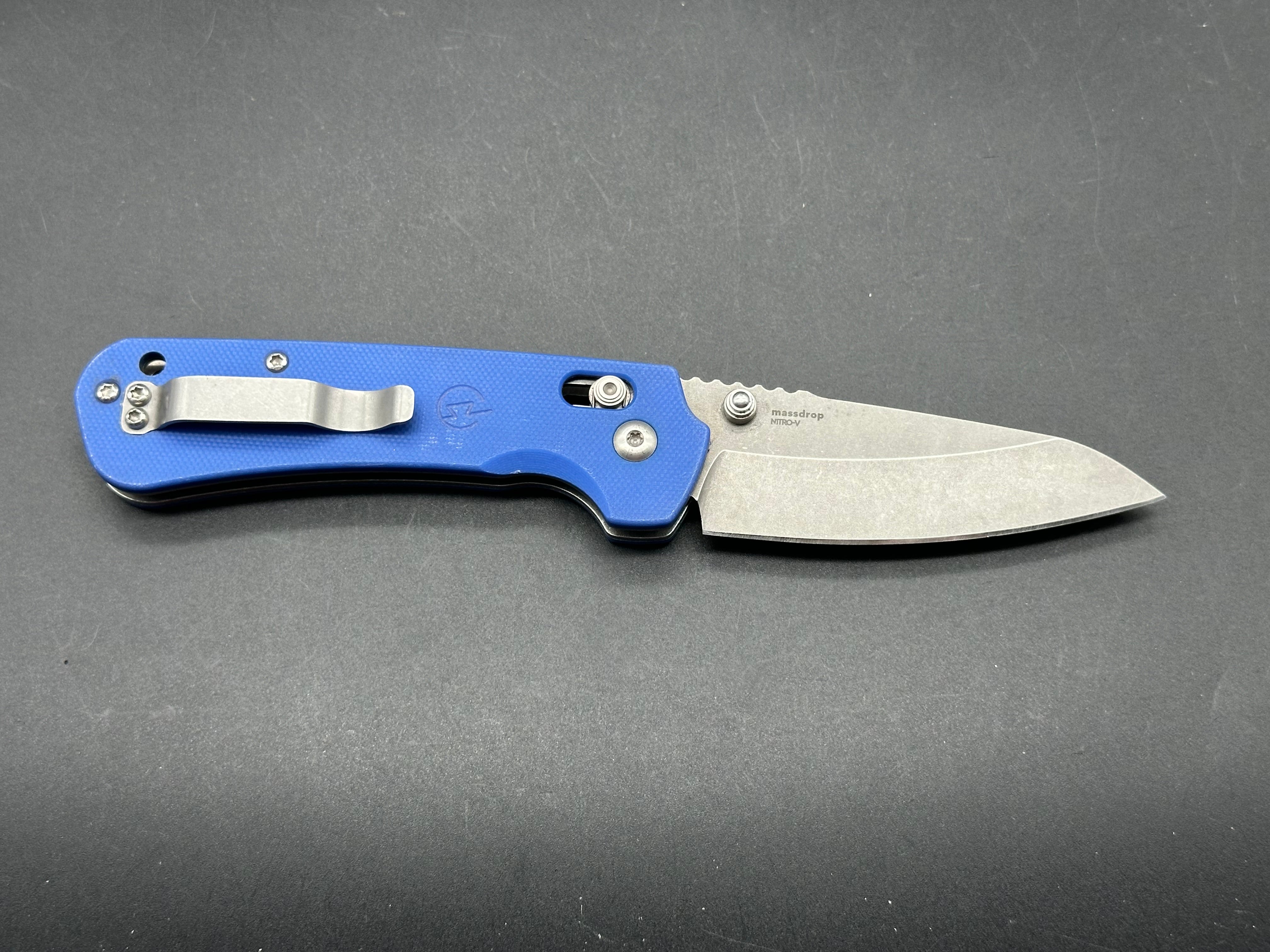 Massdrop Perpetua, Used fair condition, Blue G-10, Nitro-V
