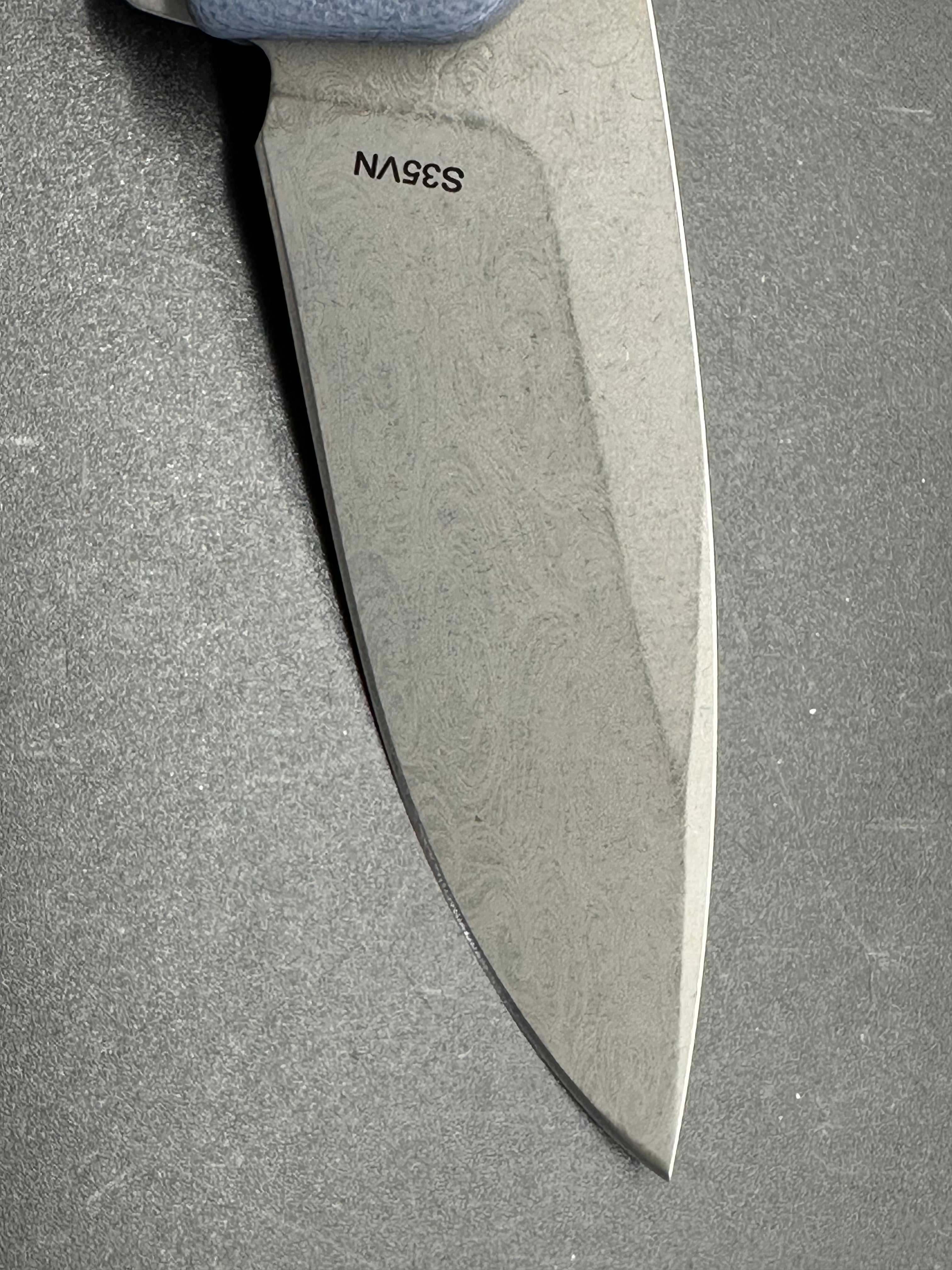 Asher Knives Spiro (Factory second) sea of snakes etch on the blade and clip grey scales
