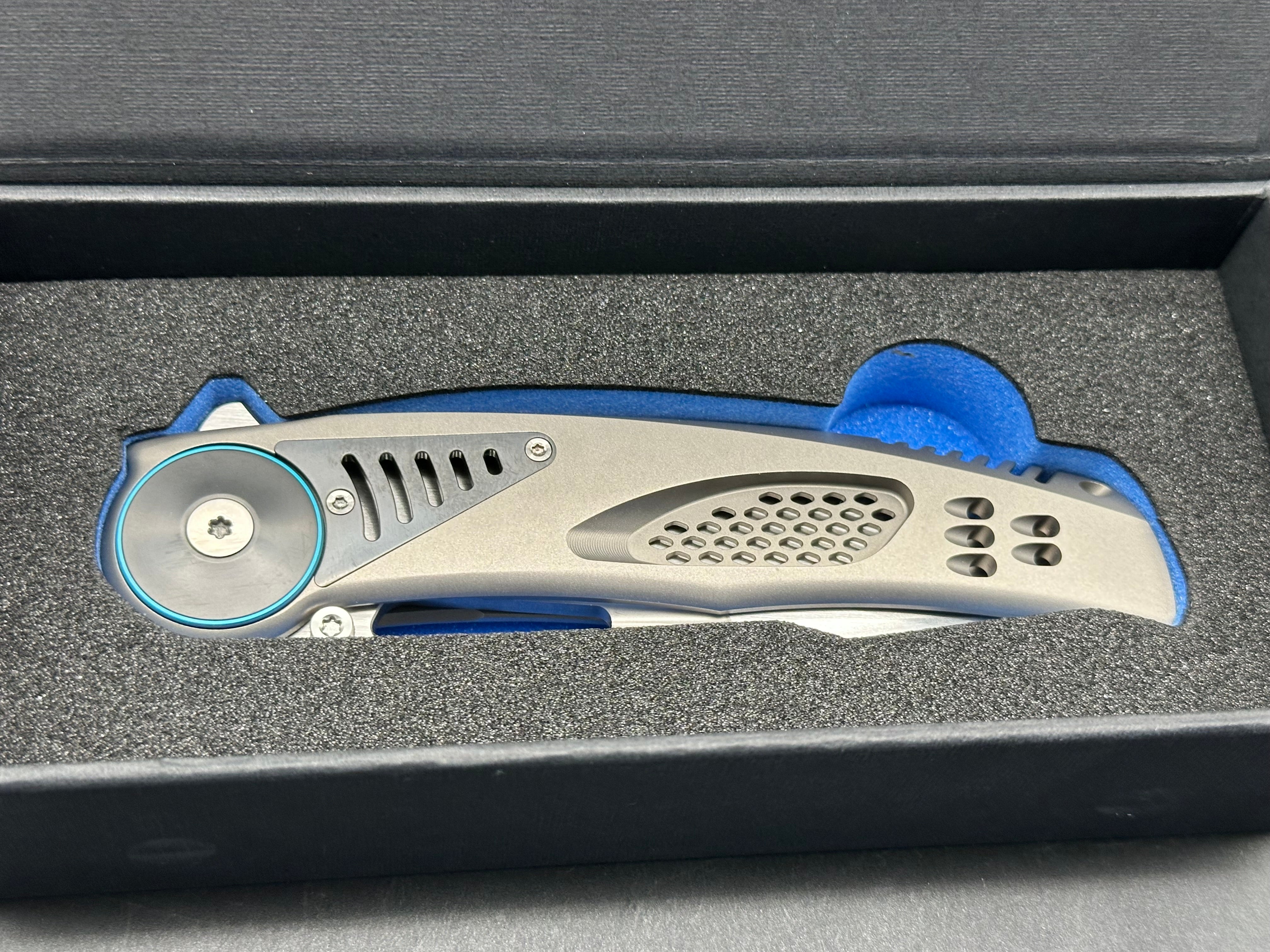 Reate GTR Frame Lock Knife Ti w/ Zirconium Inlay Titanium BB Clip (3.6" Satin)