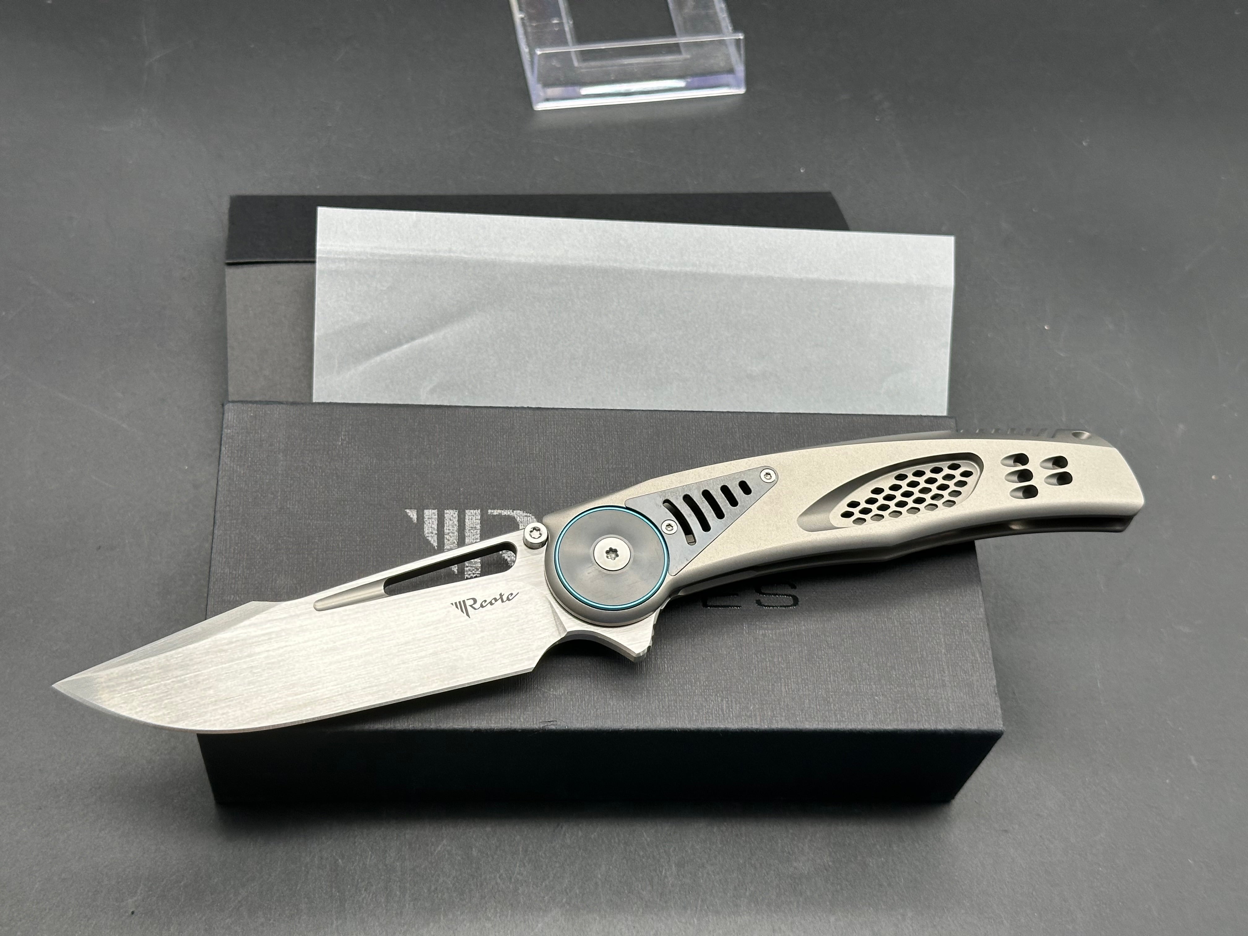 Reate GTR Frame Lock Knife Ti w/ Zirconium Inlay Titanium BB Clip (3.6" Satin)