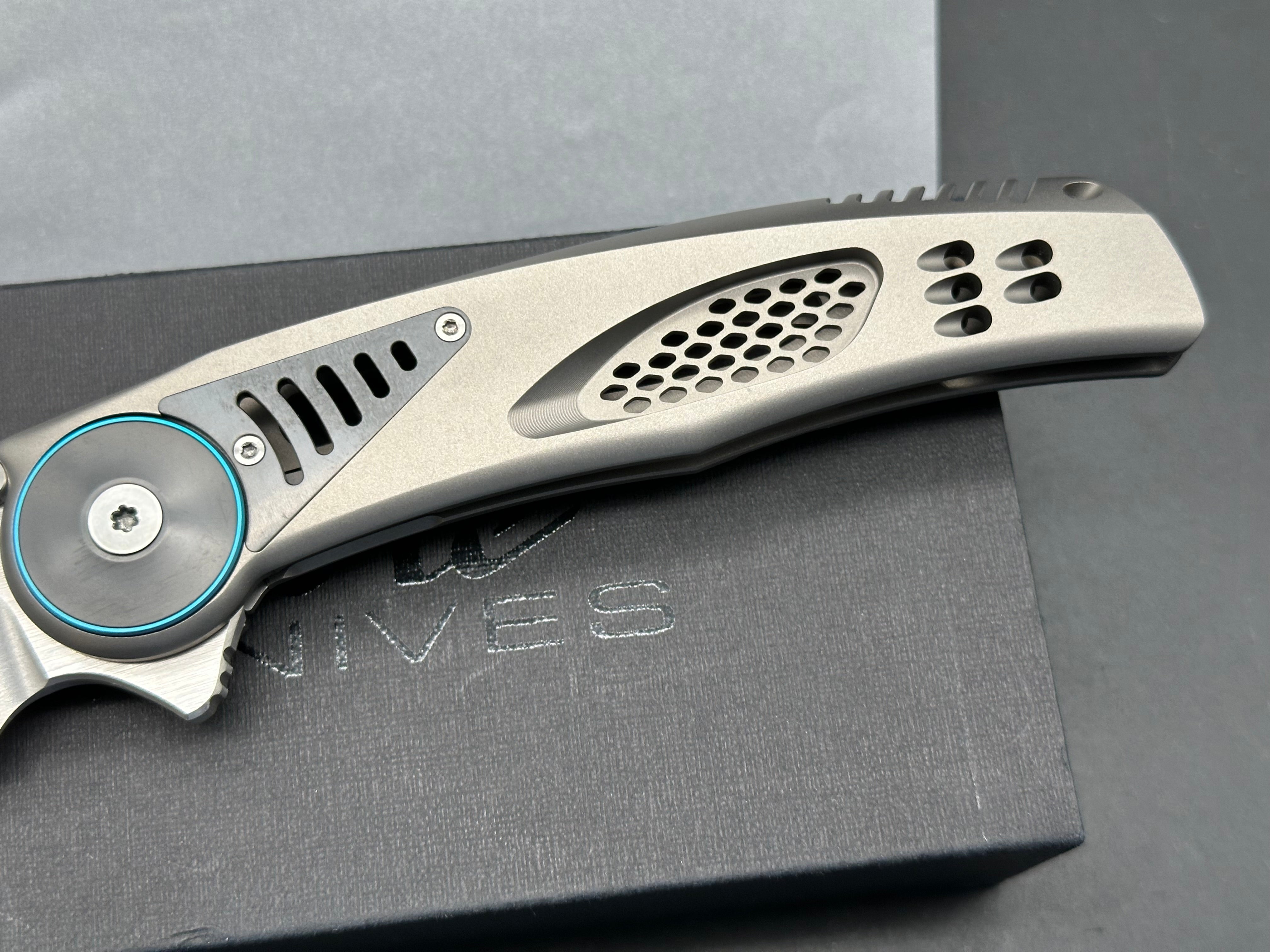 Reate GTR Frame Lock Knife Ti w/ Zirconium Inlay Titanium BB Clip (3.6" Satin)
