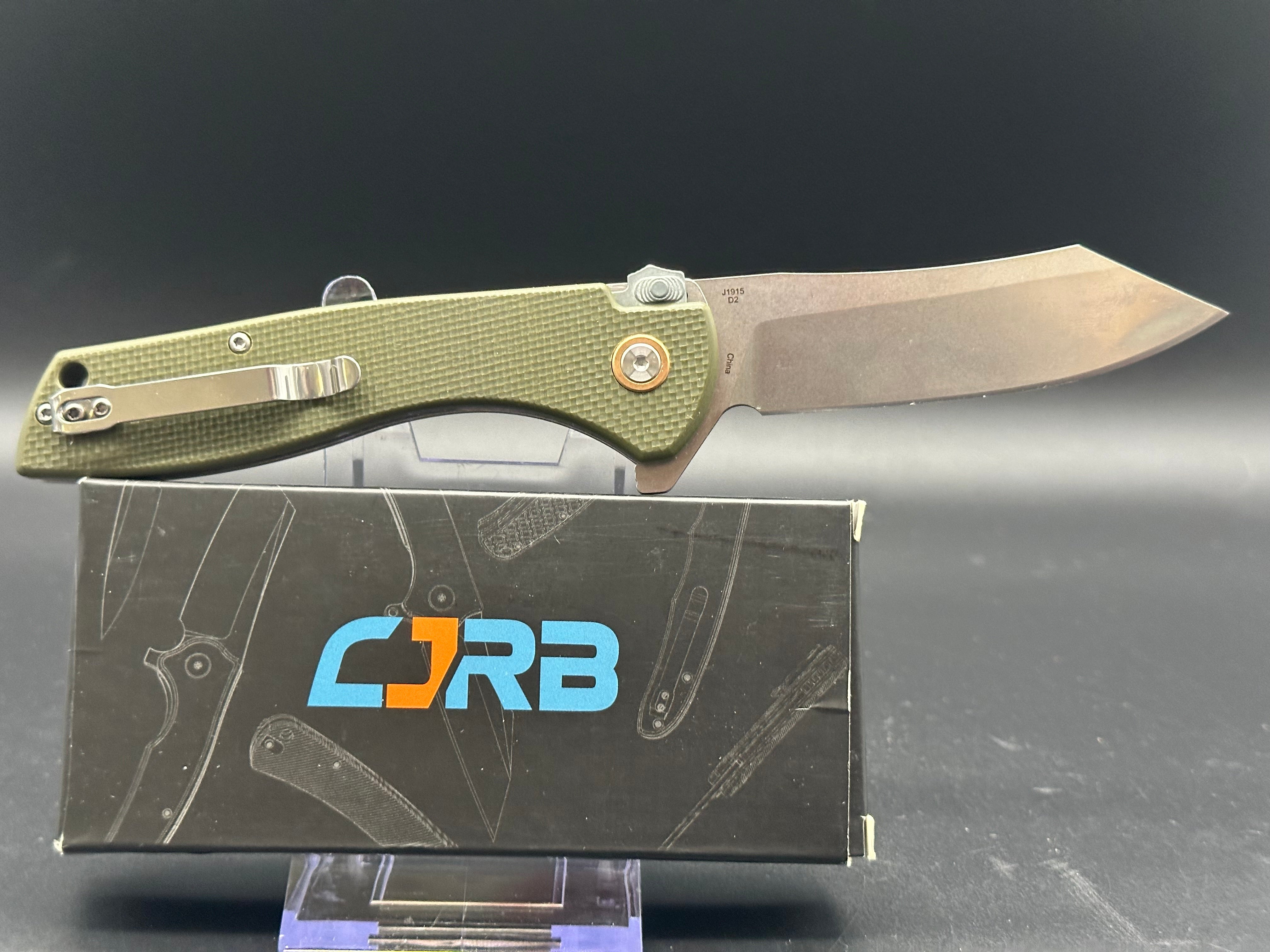 CJRB Kicker Recoil-Lock Knife Green G-10