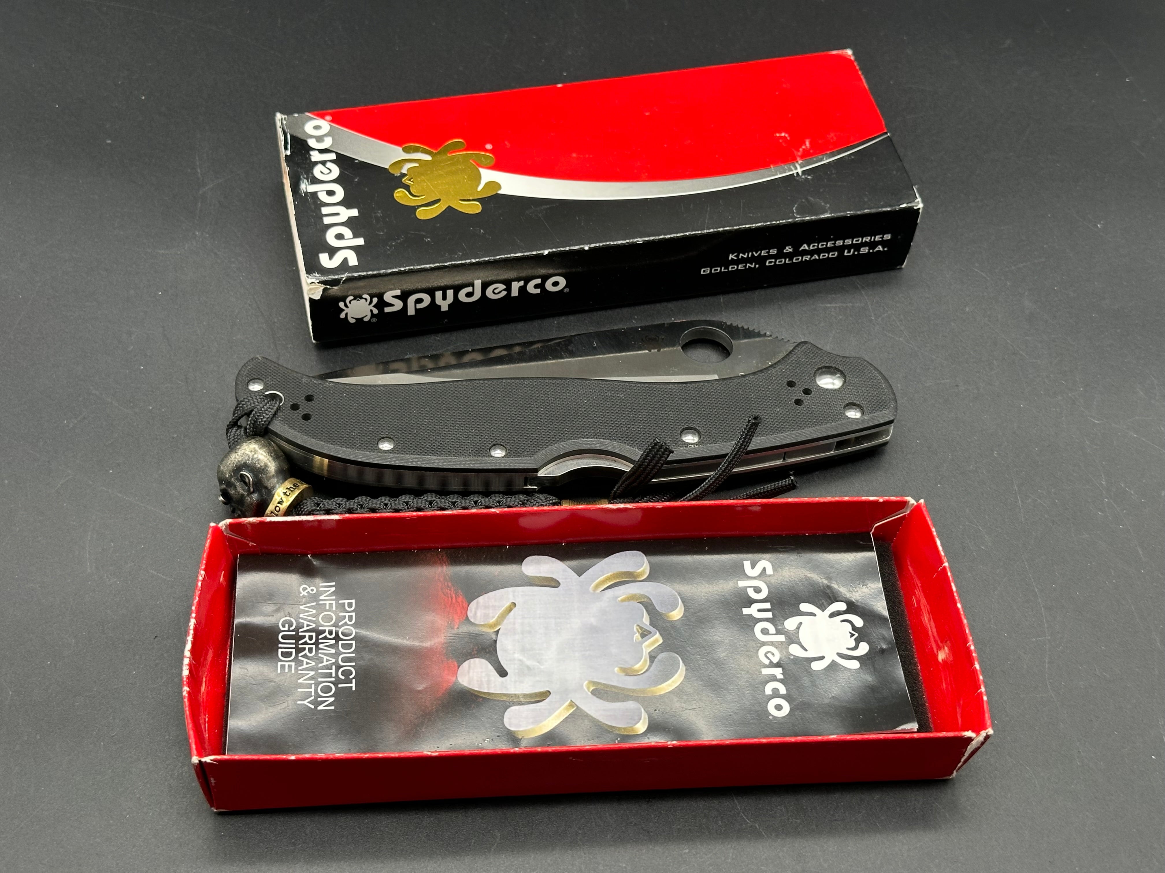 Spyderco Tatanka PowerLock Knife Black G-10 (5.06" Satin)