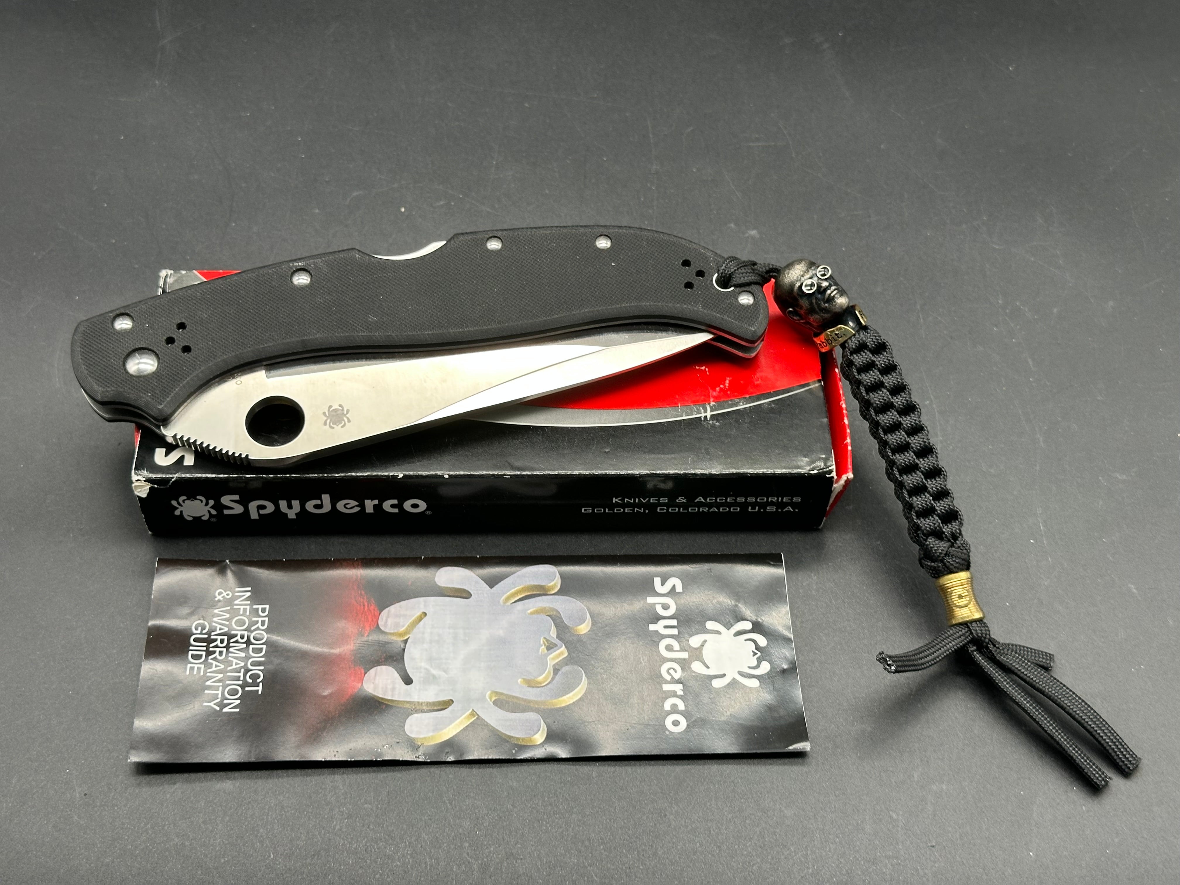 Spyderco Tatanka PowerLock Knife Black G-10 (5.06" Satin)