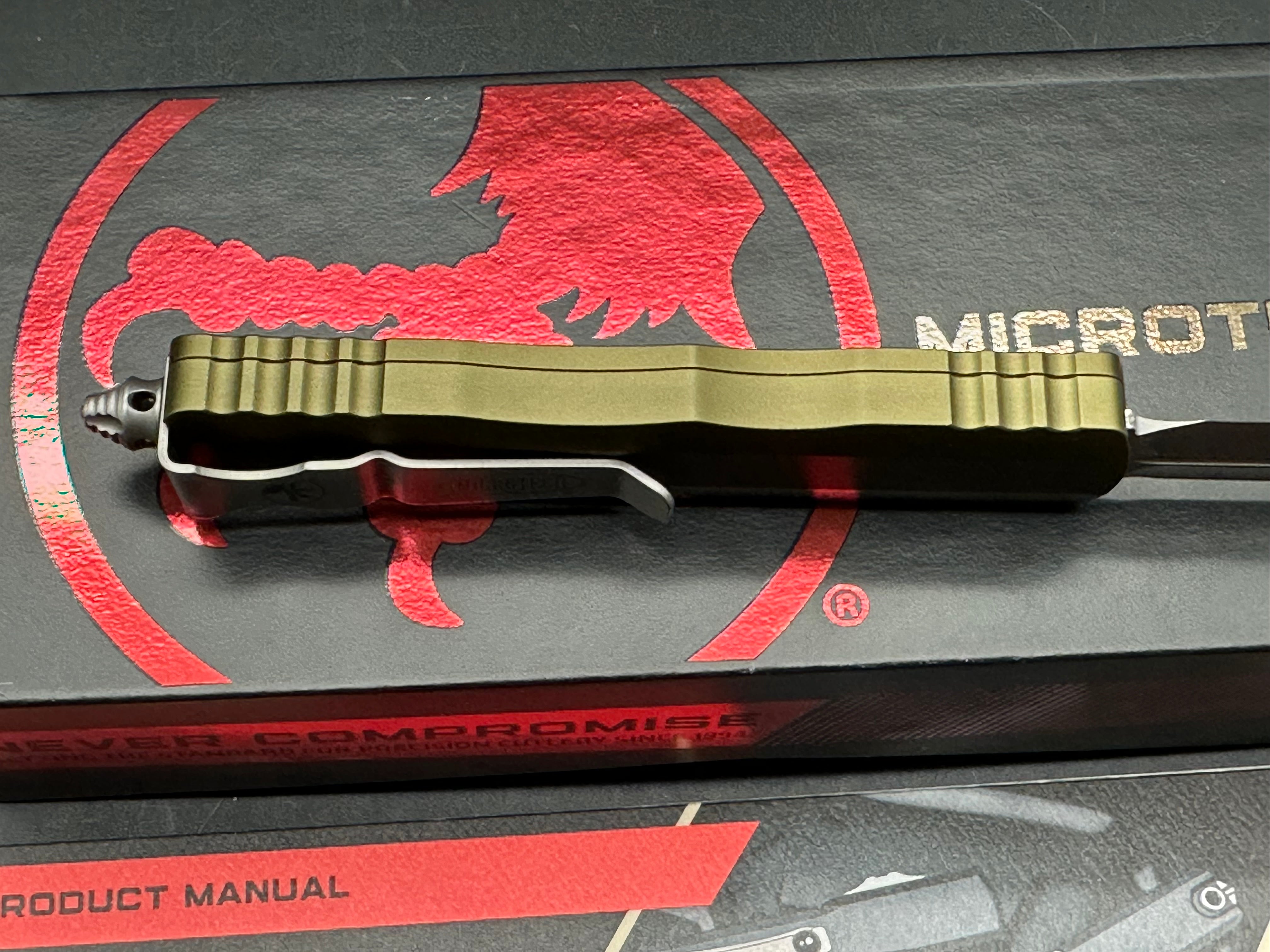Microtech Dirac Dagger OTF Automatic Knife OD Green (2.88" Stonewash)