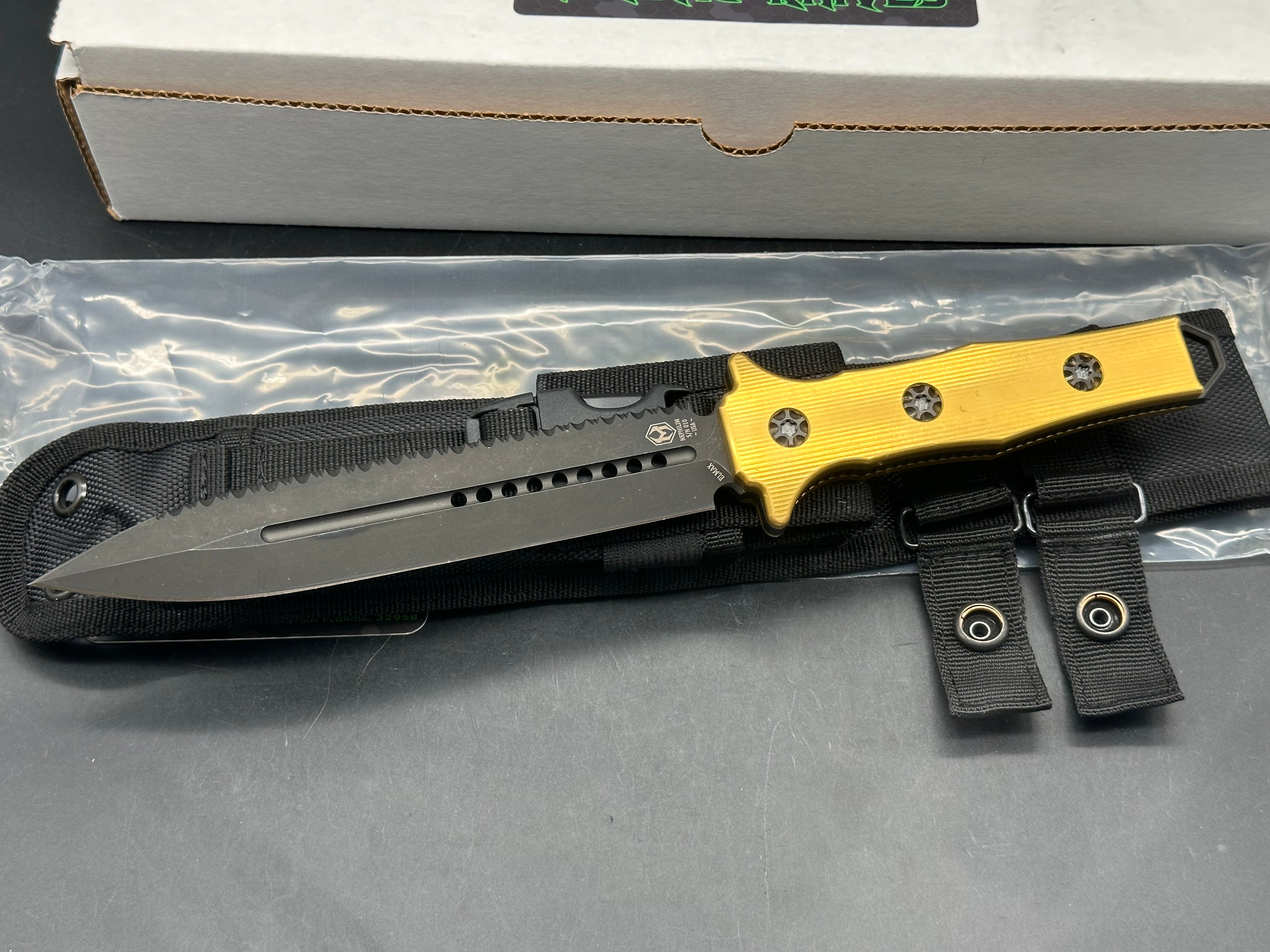 Heretic Nephilim Double Edge DLC full serrated Ti Nitride Handle
