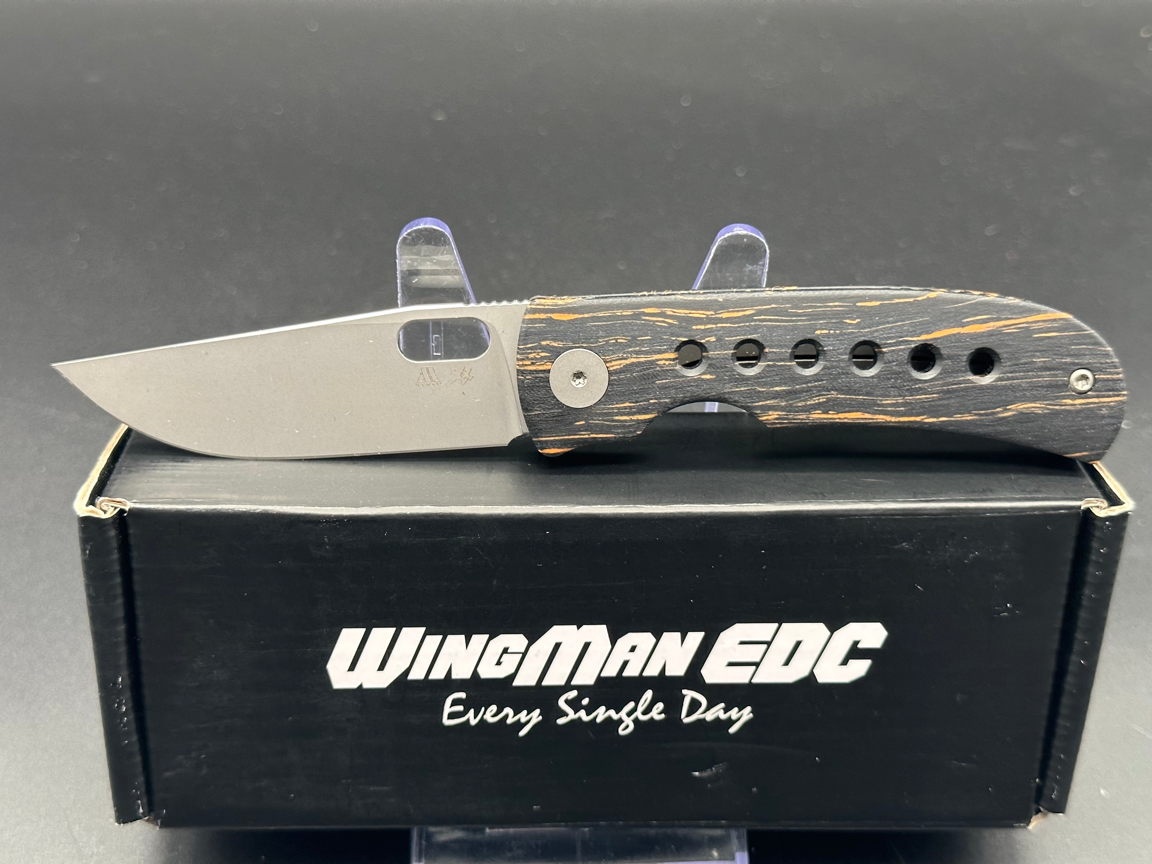 Wingman MTNT Mach 1 Orange and black G10 handle w/ELMAX blade