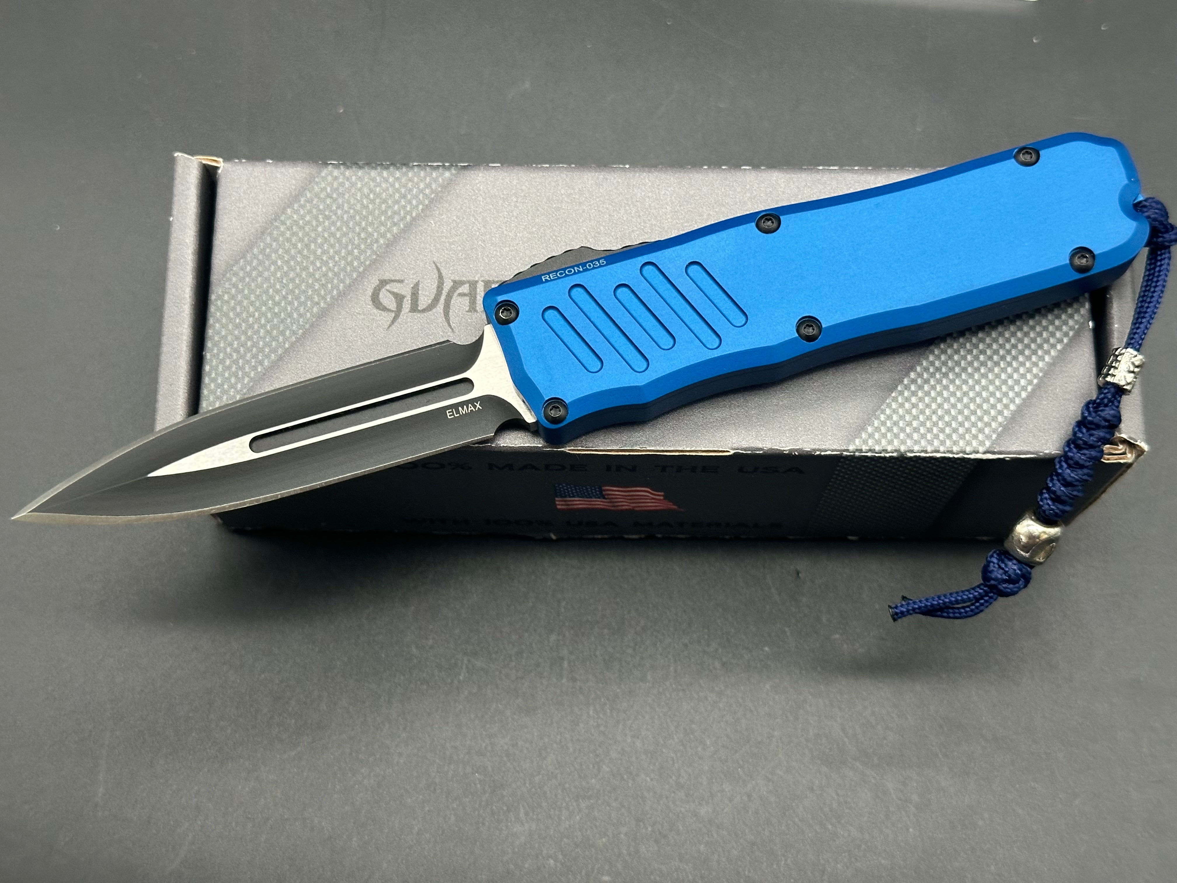 Guardian Tactical RECON-035 D/A Dagger OTF Auto Blue (3.3" Two-Tone)