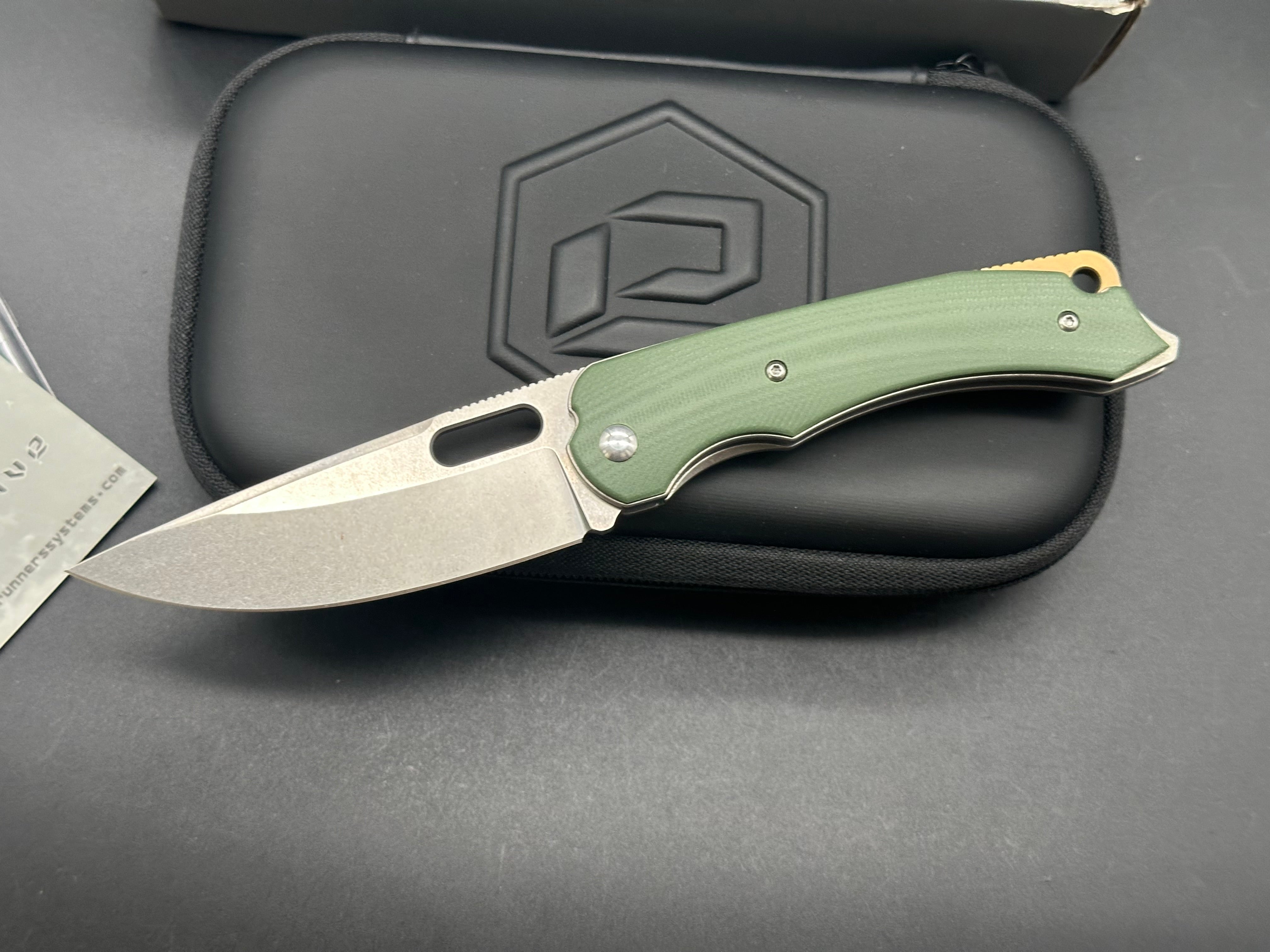 BRS E-Volve Navajo Liner Lock Knife Green G10 (3.5" Stonewash)