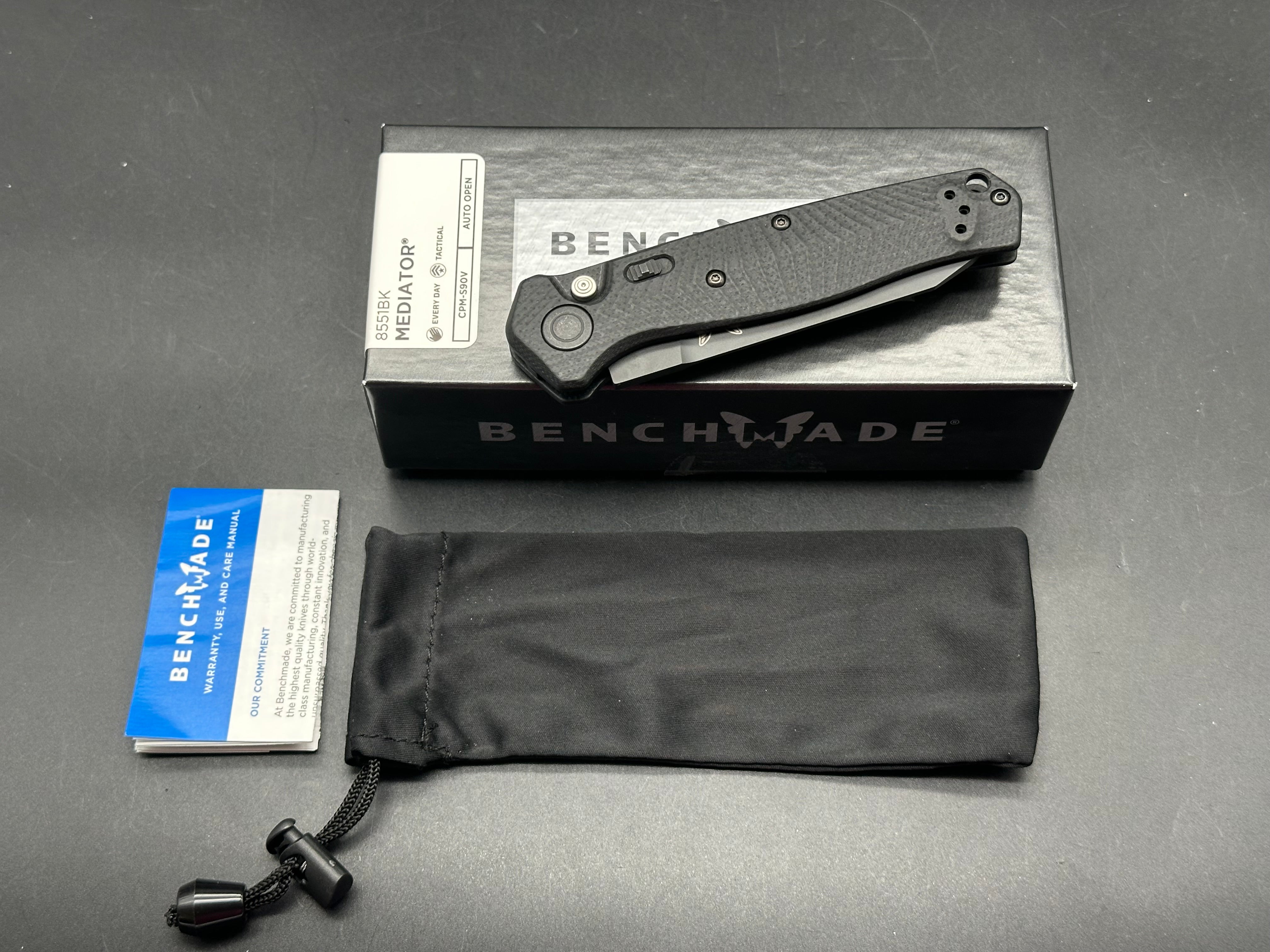 Benchmade Mediator Automatic Knife Black G-10 (3.3" Black)