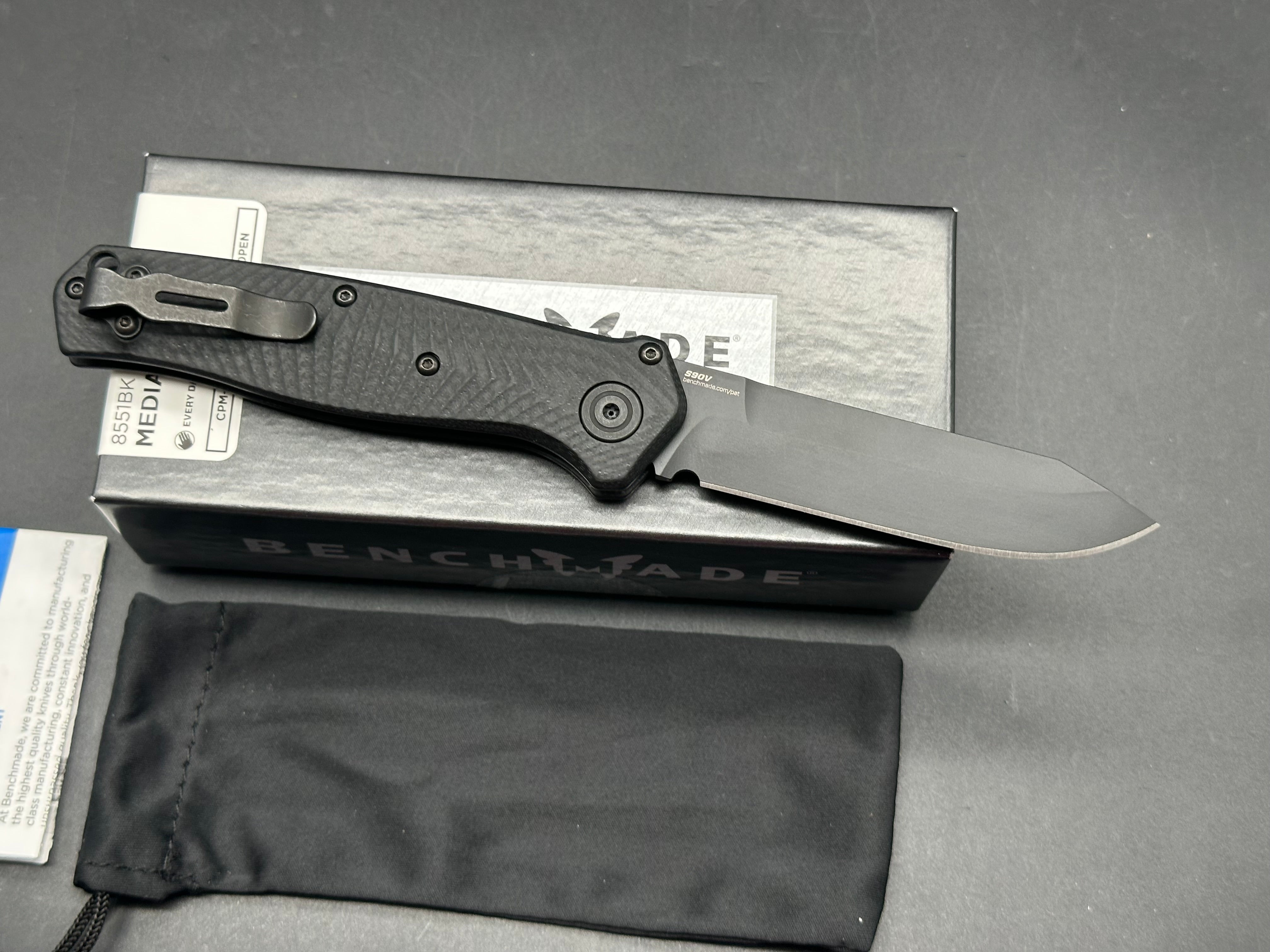 Benchmade Mediator Automatic Knife Black G-10 (3.3" Black)