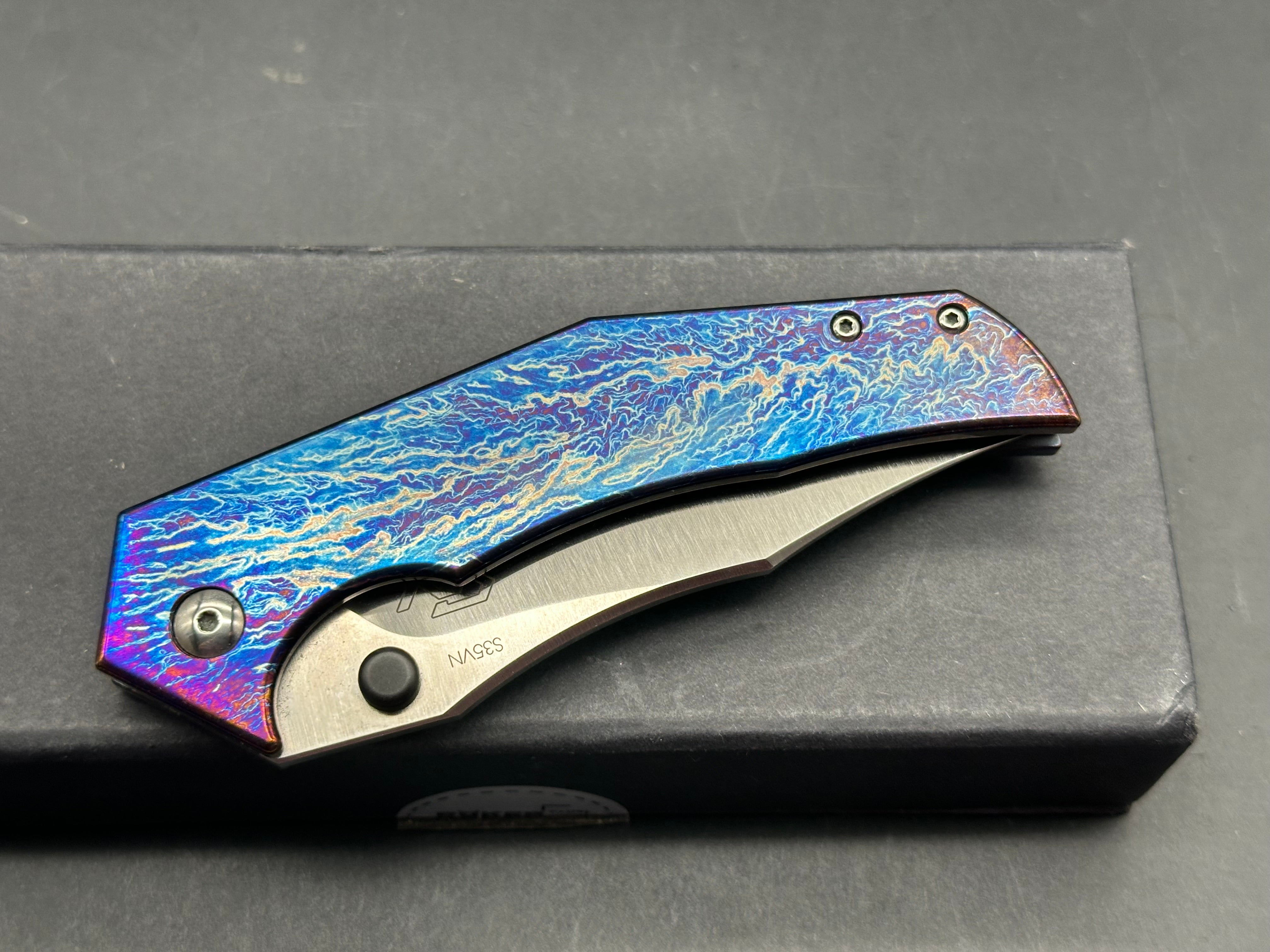 Massdrop Gavco Thrasher S35VN steel, custom anno titanium handle