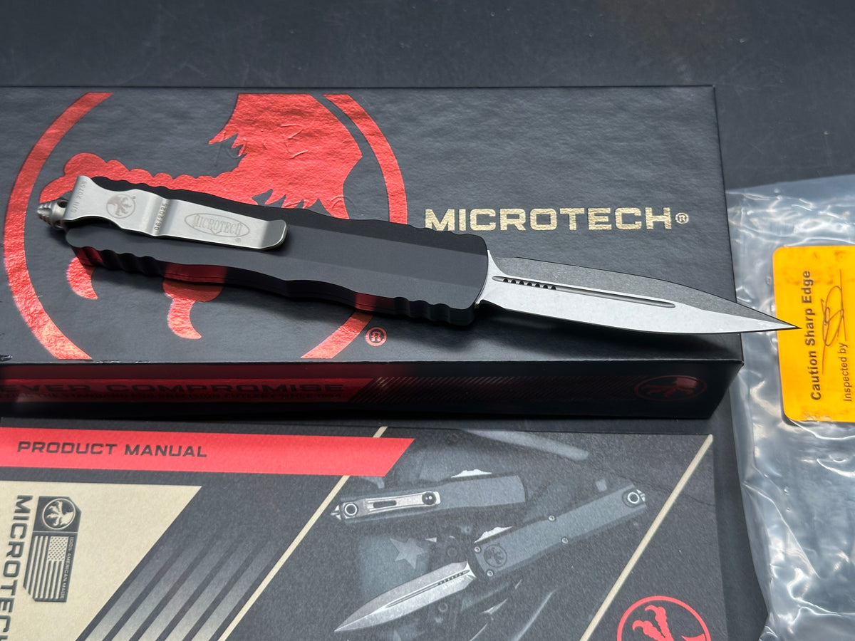 Microtech Dirac Dagger OTF Automatic Knife Black (2.8" Stonewash)