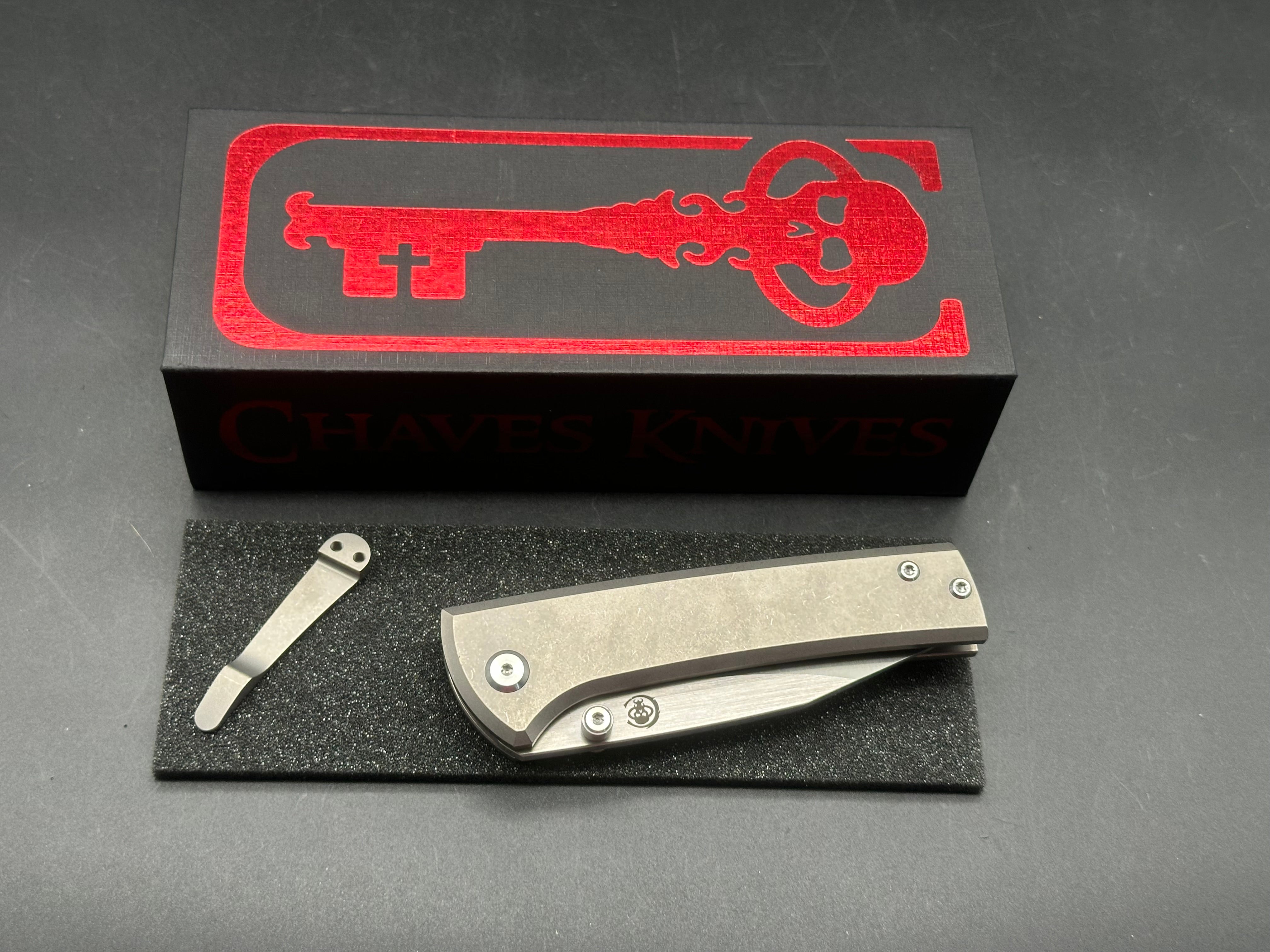 Chaves Scapegoat Street Frame Lock Knife Gray Titanium (3.5" Satin)