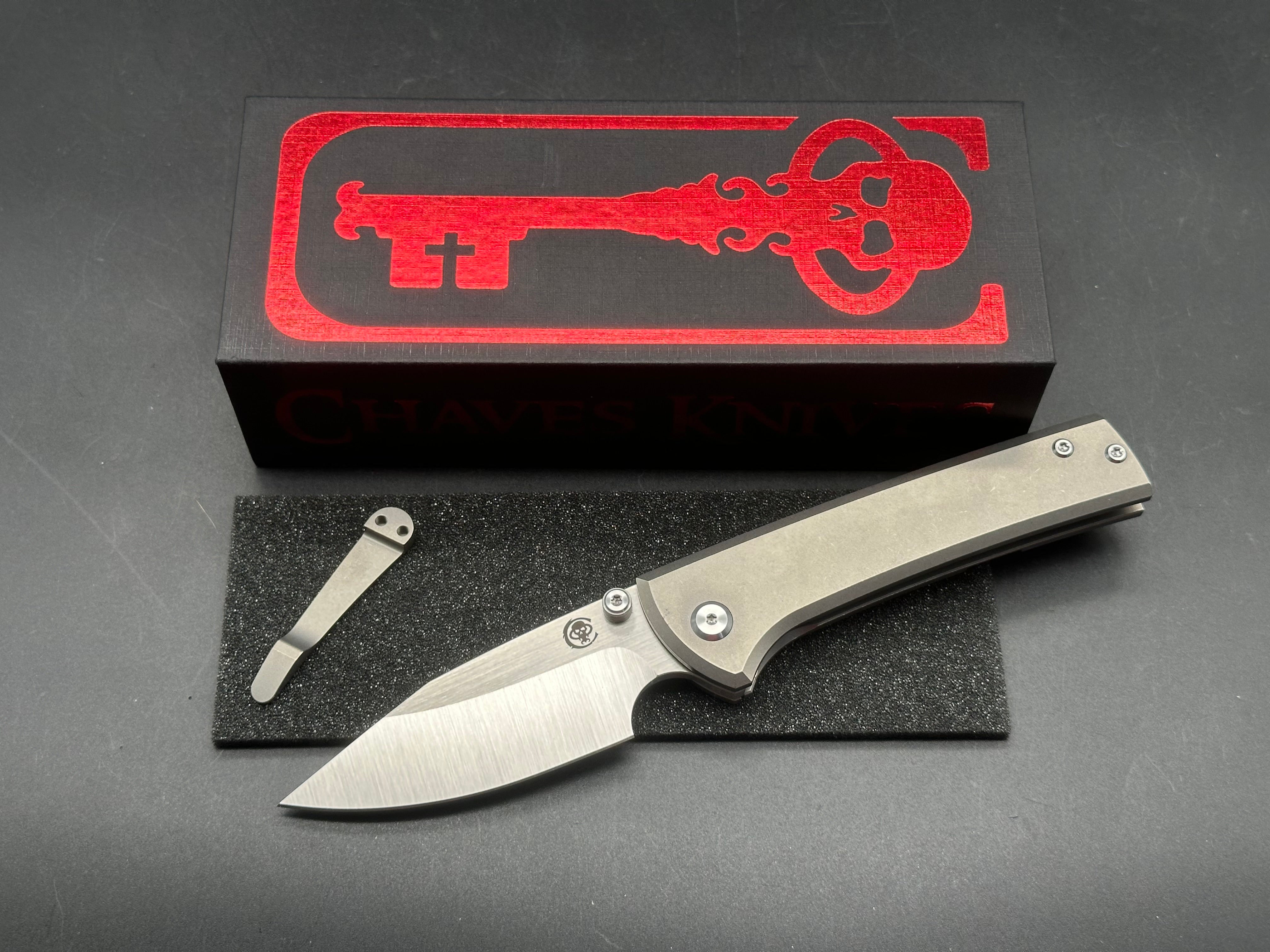 Chaves Scapegoat Street Frame Lock Knife Gray Titanium (3.5" Satin)