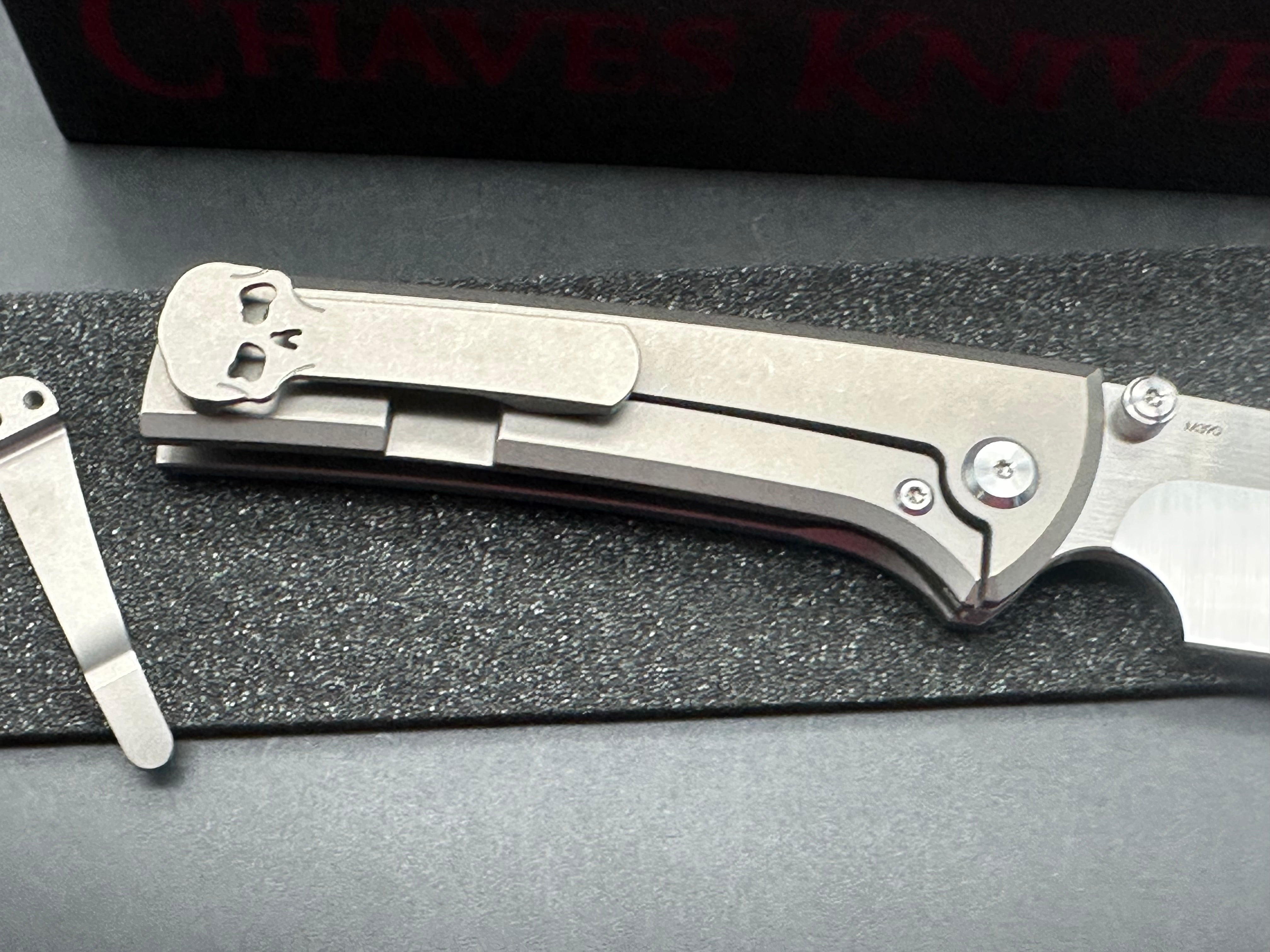 Chaves Scapegoat Street Frame Lock Knife Gray Titanium (3.5" Satin)