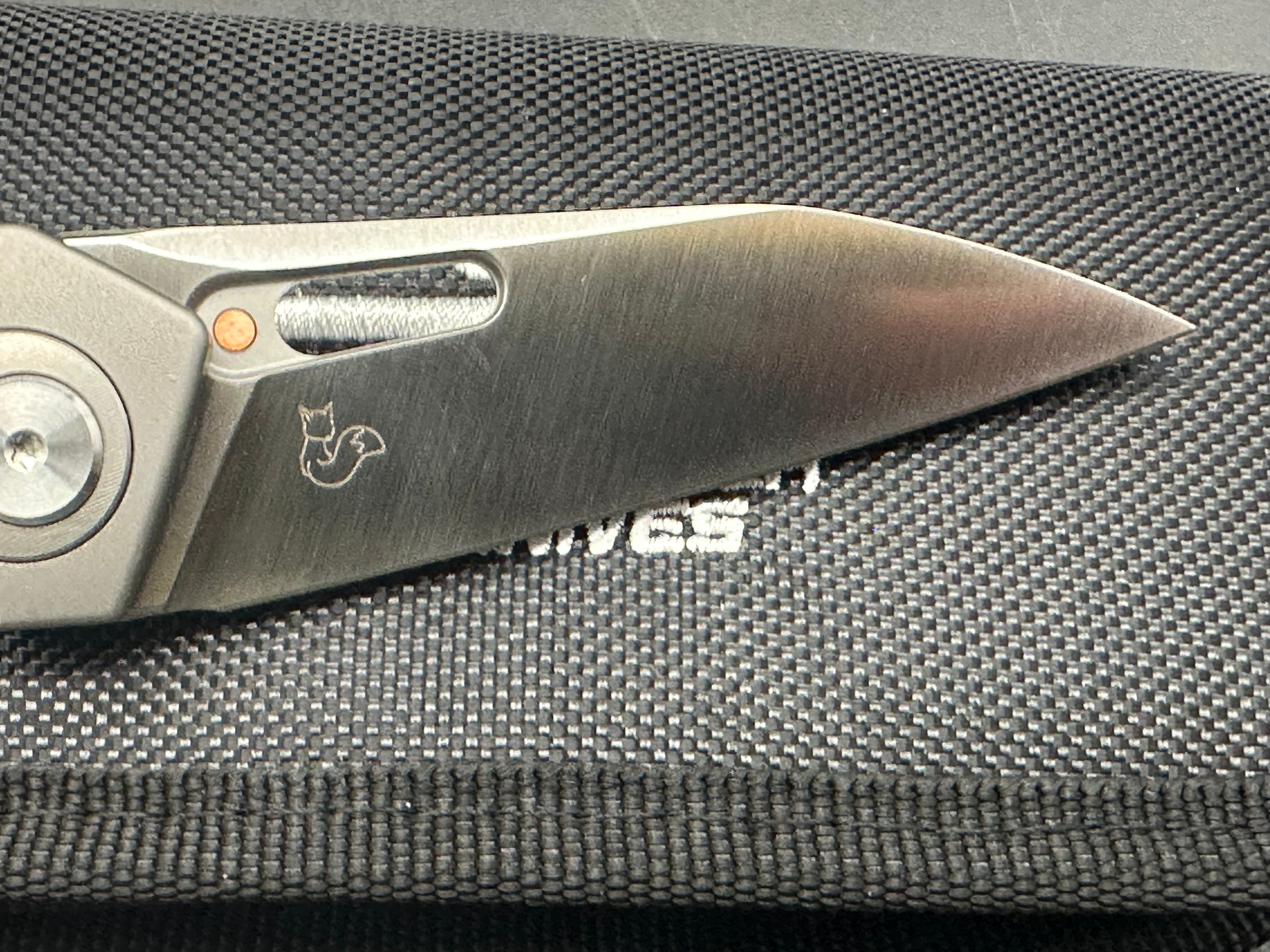 BESTECH VK-VOID FOLDING KNIFE WHITE BEAD BLAST /STONEWASH TITANIUM HANDLE ELMAX PLAIN EDGE SATIN FINISH BT2305A