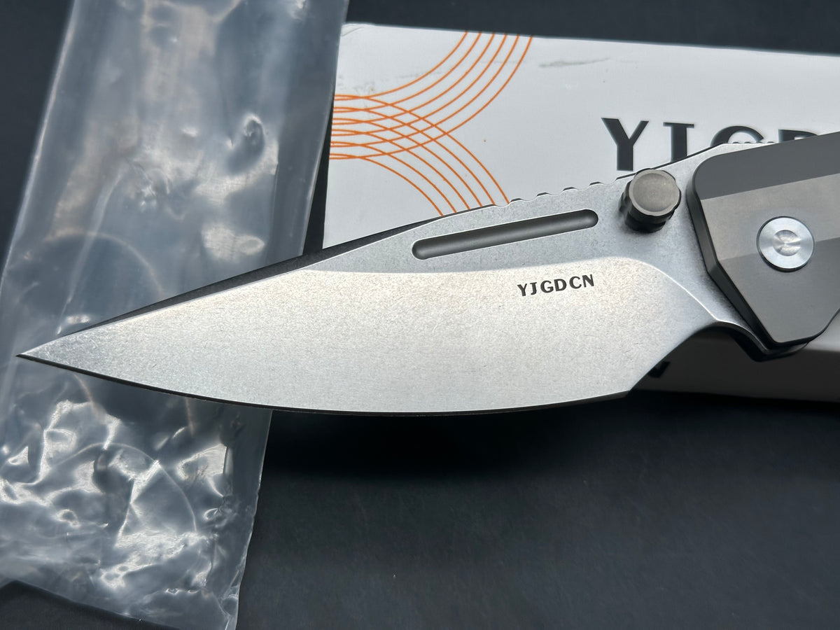 YJGDCN YJ2520 Titanium Handle M390 Blade overall length 9.05 inches