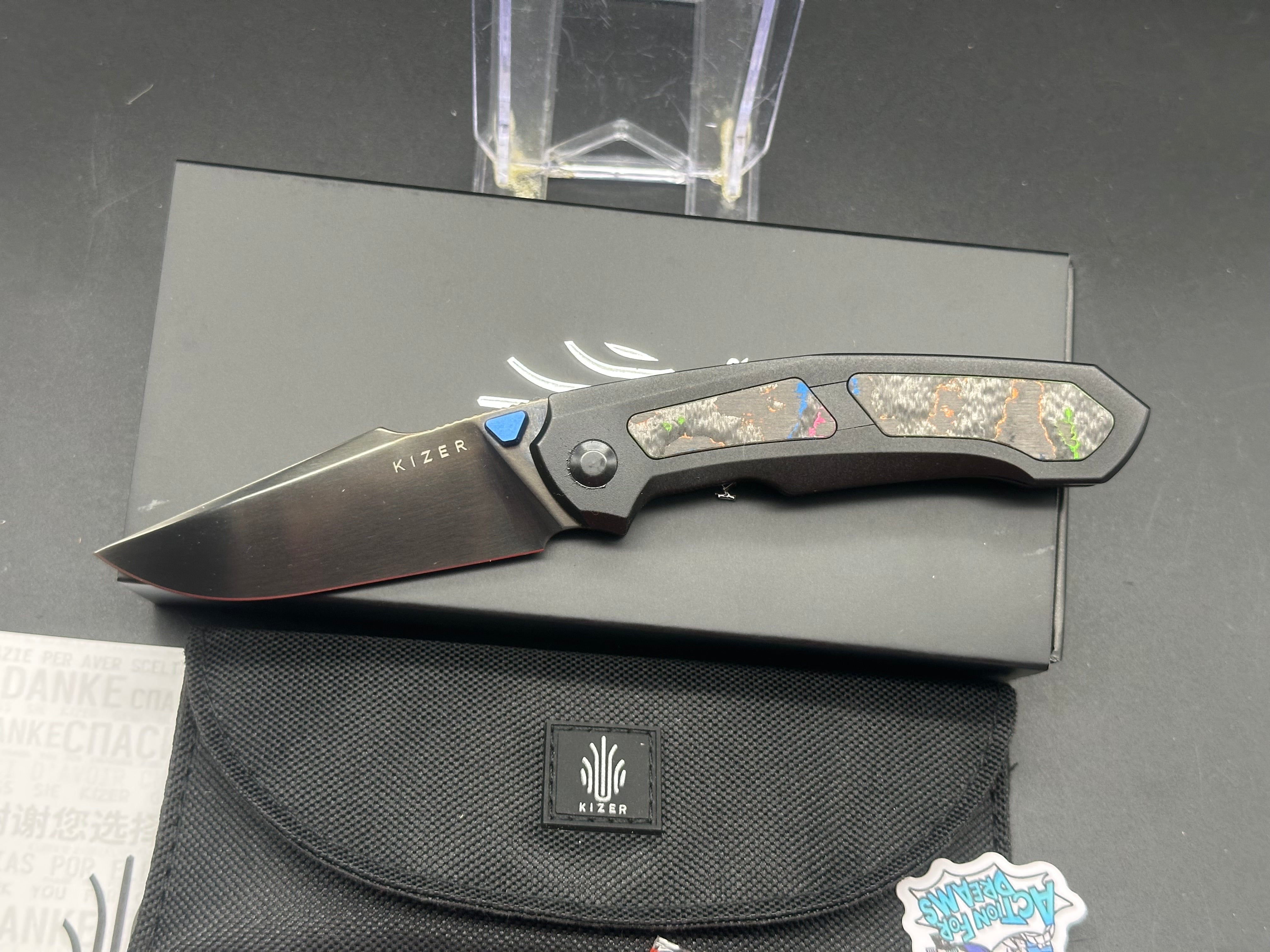 Kizer FEWEED | S45VN | TITANIUM CAMO CARBON 80S