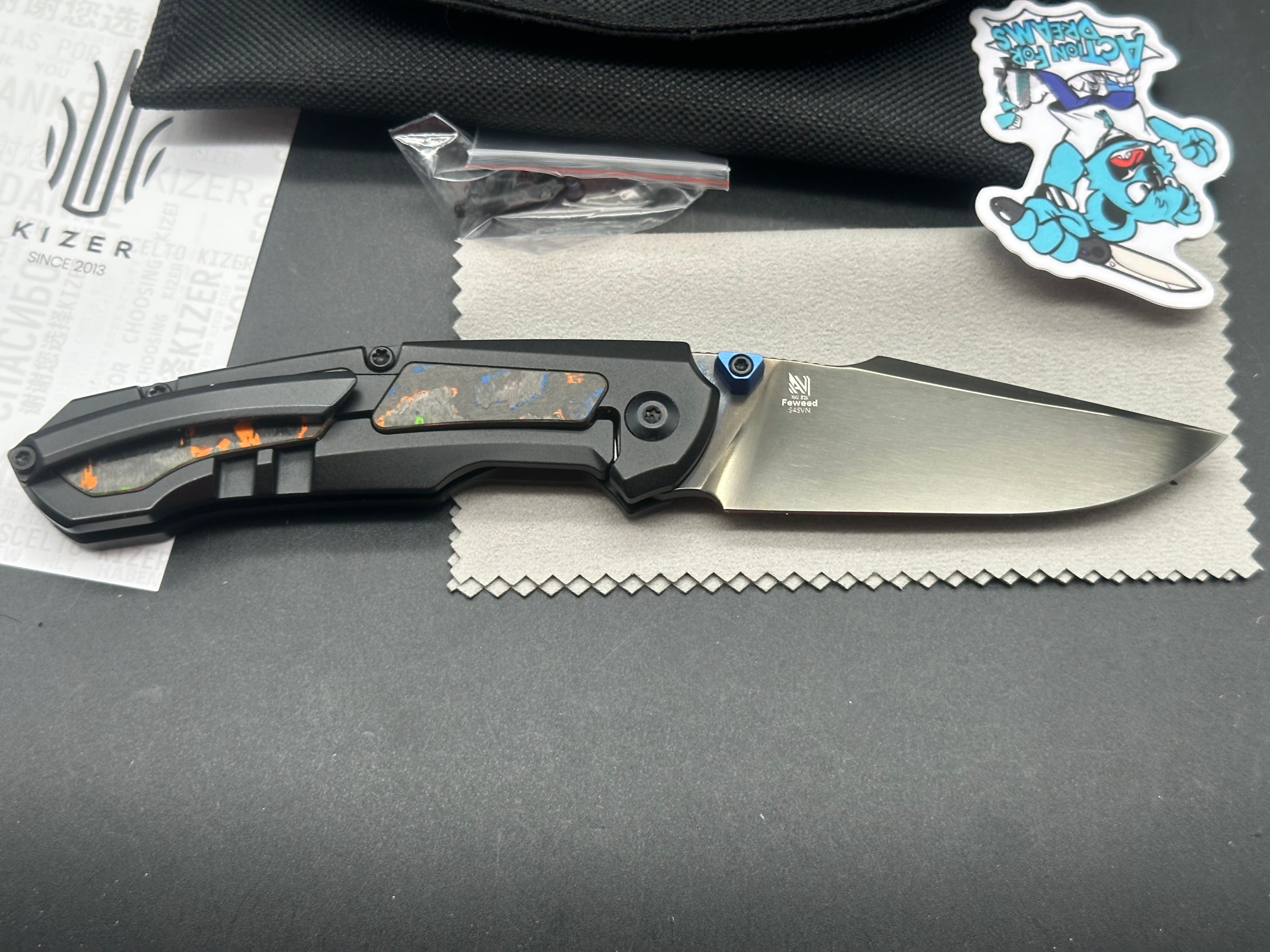 Kizer FEWEED | S45VN | TITANIUM CAMO CARBON 80S